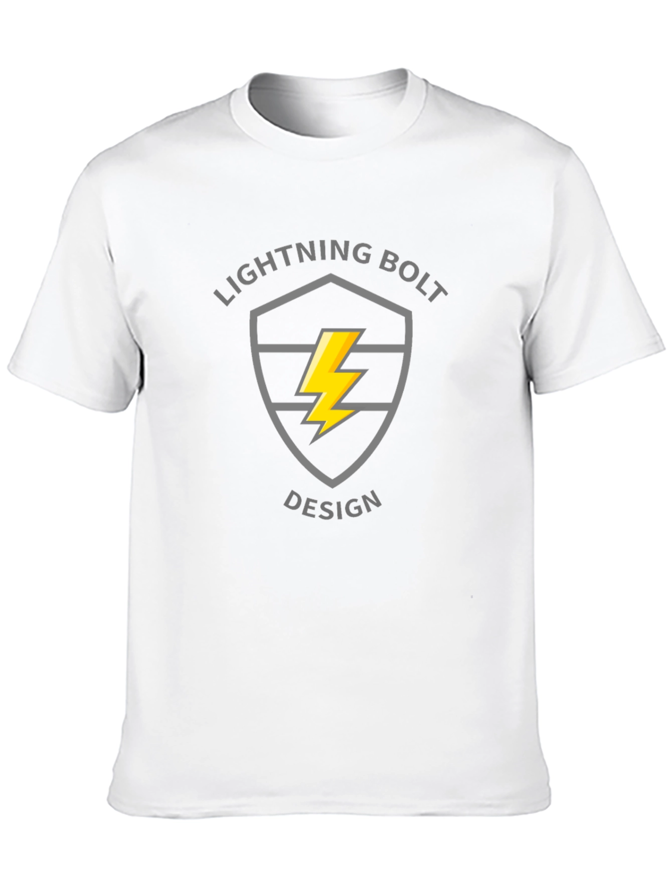 Black Lightning Bolt Design Black T-Shirt view 10