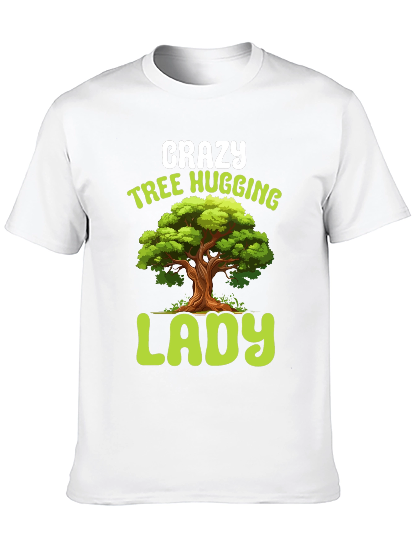 Black Crazy Tree Hugging Lady T-Shirt view 10