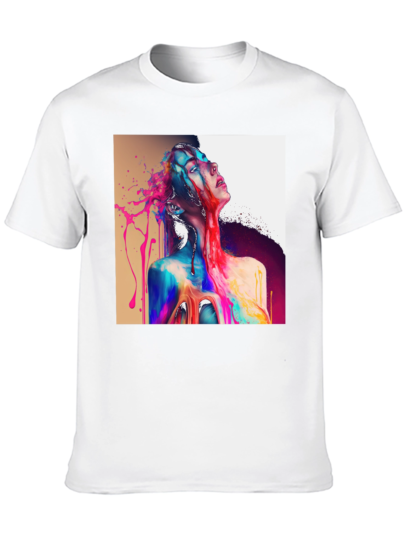 Black Abstract Art Tee: Colorful Expression view 10