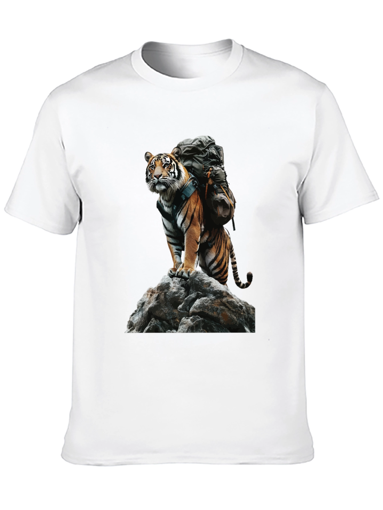 Black Tiger on Rock Graphic Tee view 10