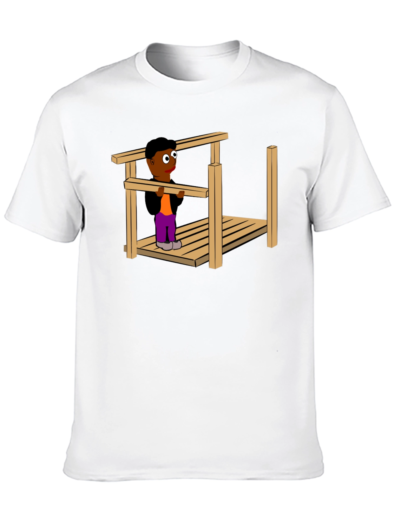 Black Optical Illusion Construction Man Black T-Shirt view 10