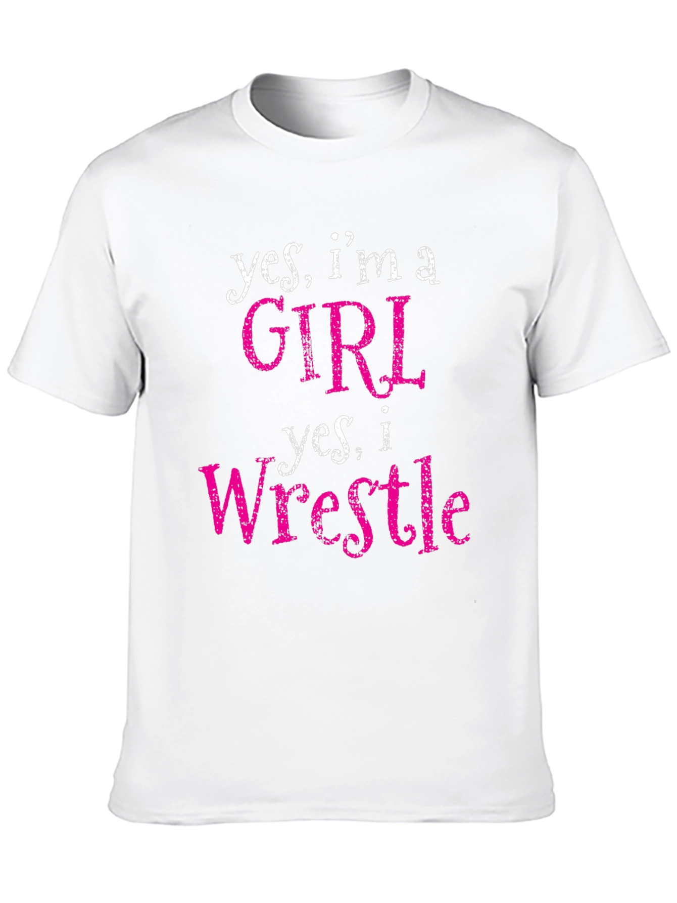 Girl Wrestler Graphic Tee - Yes, I'm A Girl! Women's Wrestling Shirt - 10