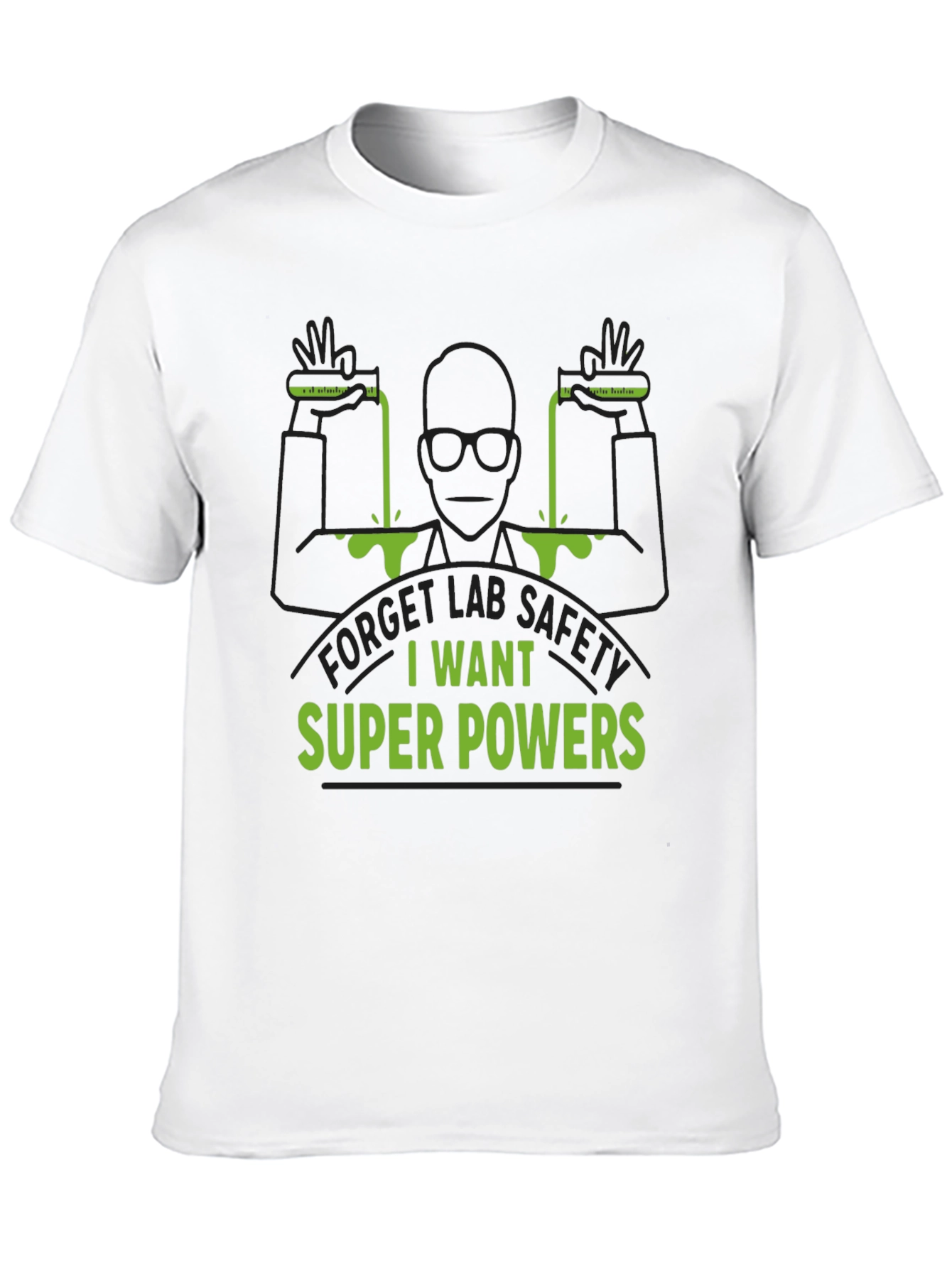 Black Super Power Lab T-Shirt: Black, Bold Design view 10