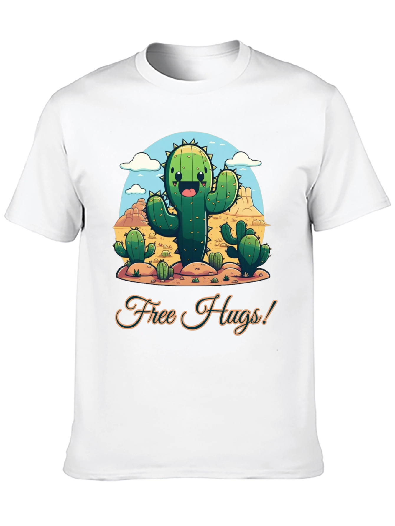 Black Free Hugs Cactus T-Shirt - Desert Fun! view 10