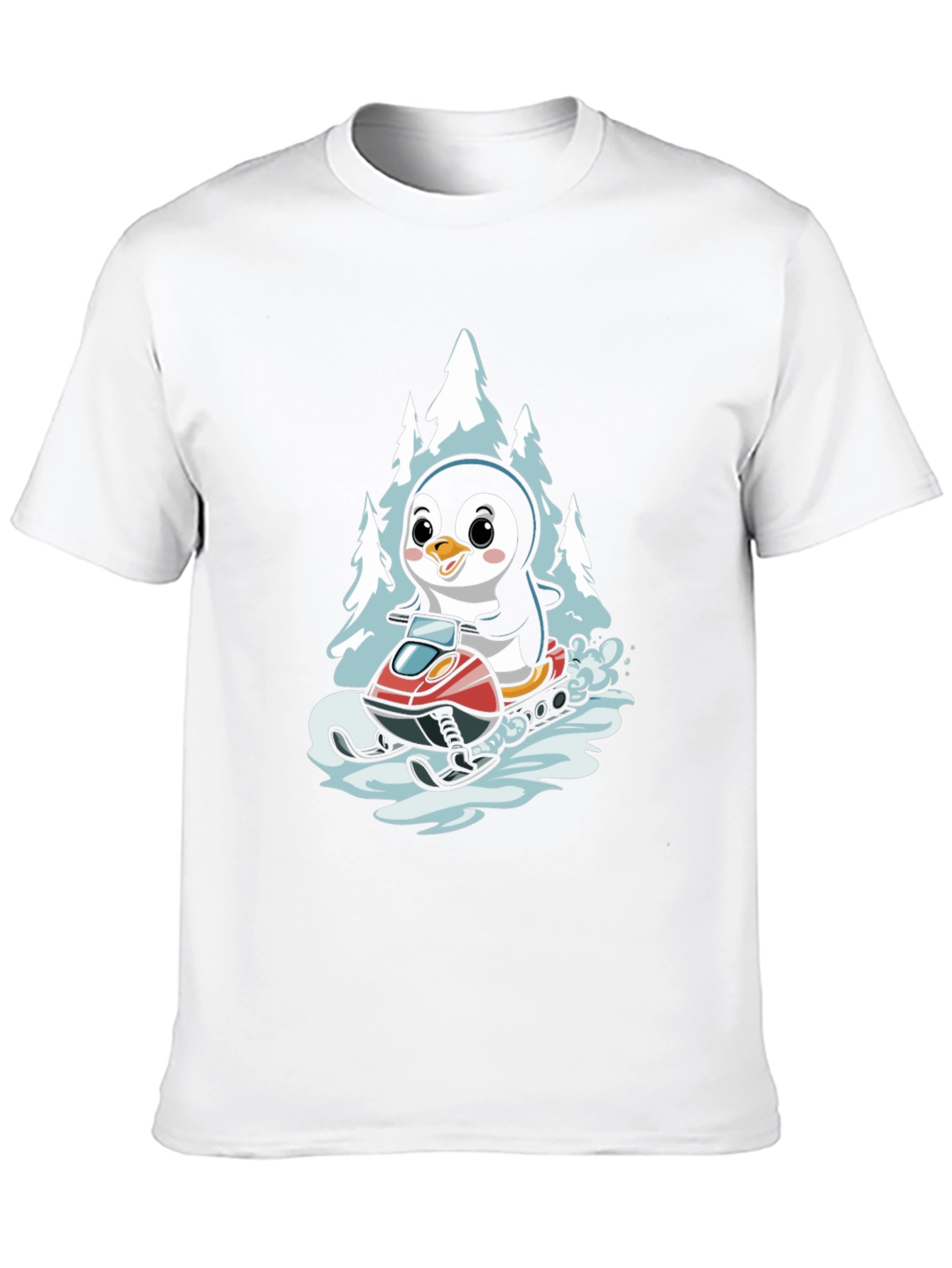 Black Penguin Snowmobile T-Shirt - Black Graphic Tee view 10