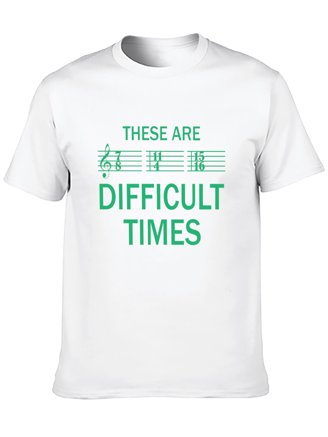 Black Difficult Times Music Note T-Shirt view 10