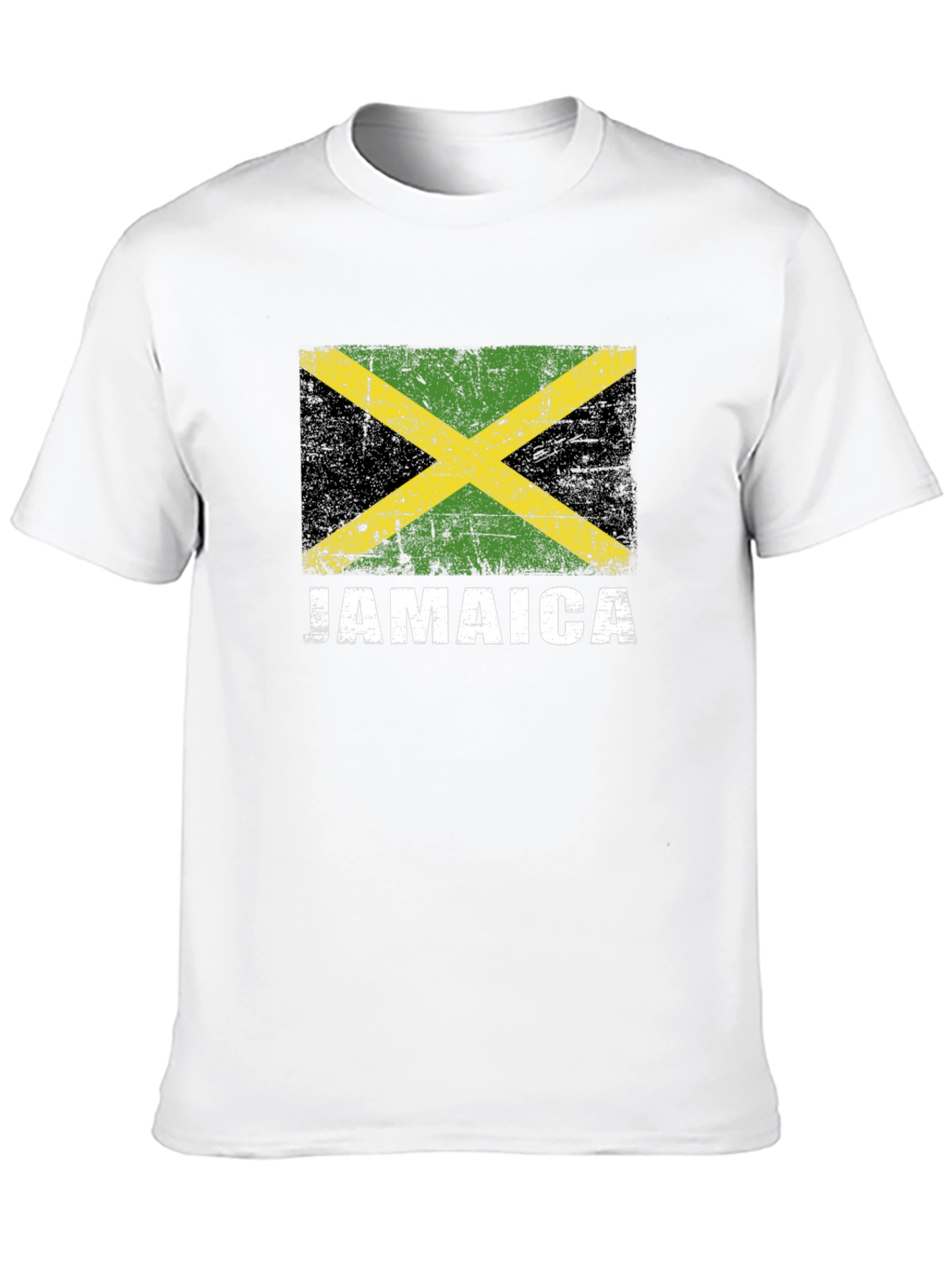 Black Jamaica Flag T-Shirt - Distressed Design view 10