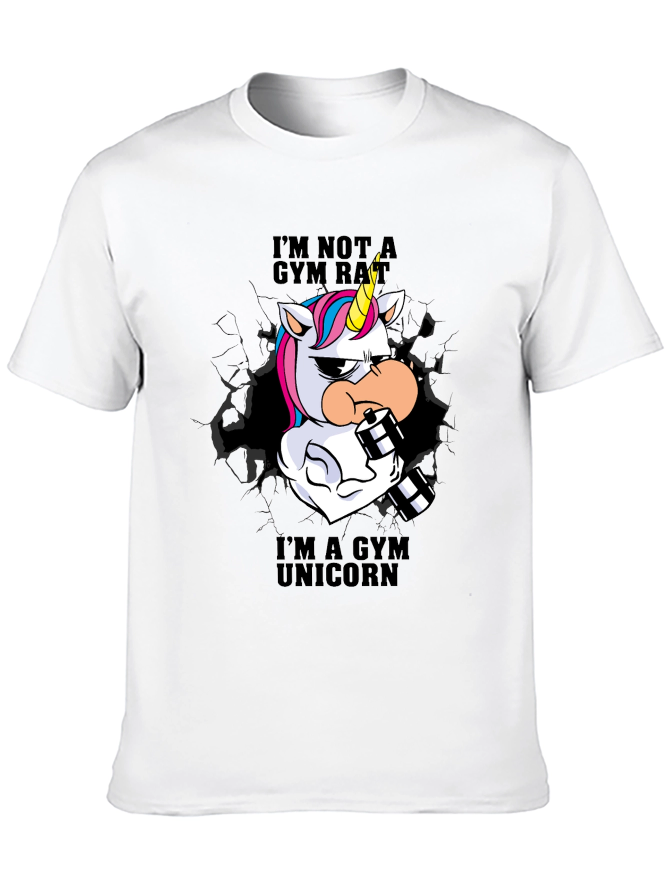 Black Gym Unicorn T-Shirt - Workout Apparel view 10