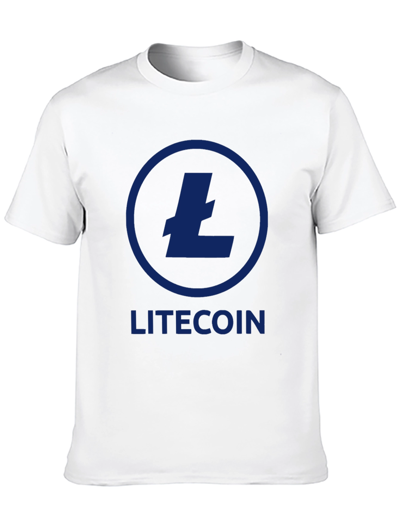 Black Litecoin Crypto T-Shirt - Black, Round Neck, Short Sleeve view 10