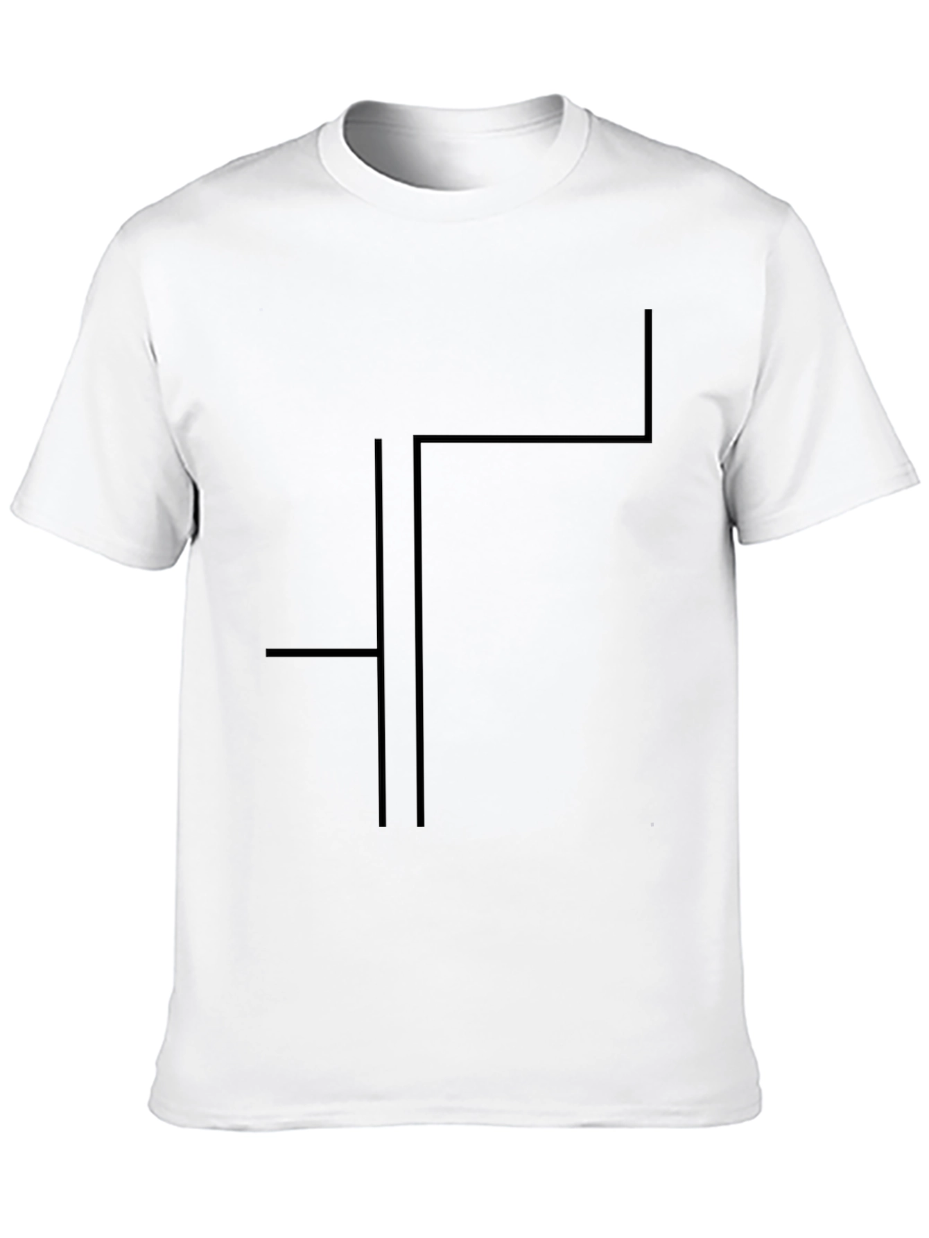 Black Minimalist Black T-Shirt Geometric Design view 10