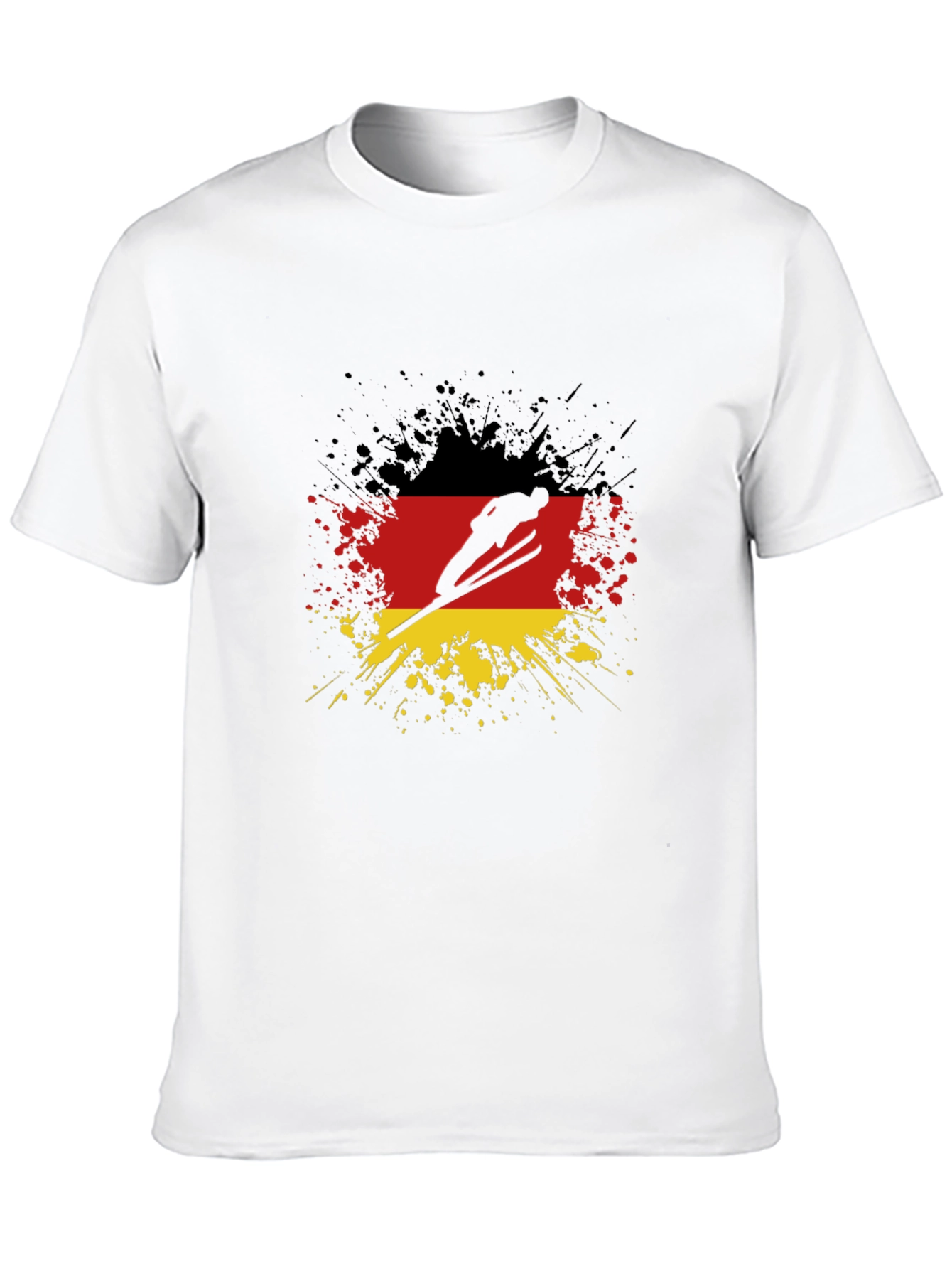 Black Germany Flag Ski Jumper T-Shirt view 10