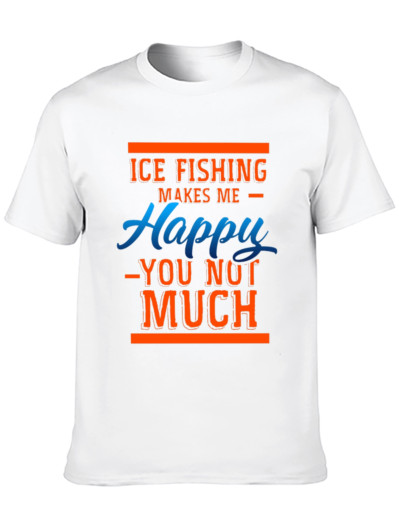 Black Ice Fishing Makes Me Happy T-Shirt view 10