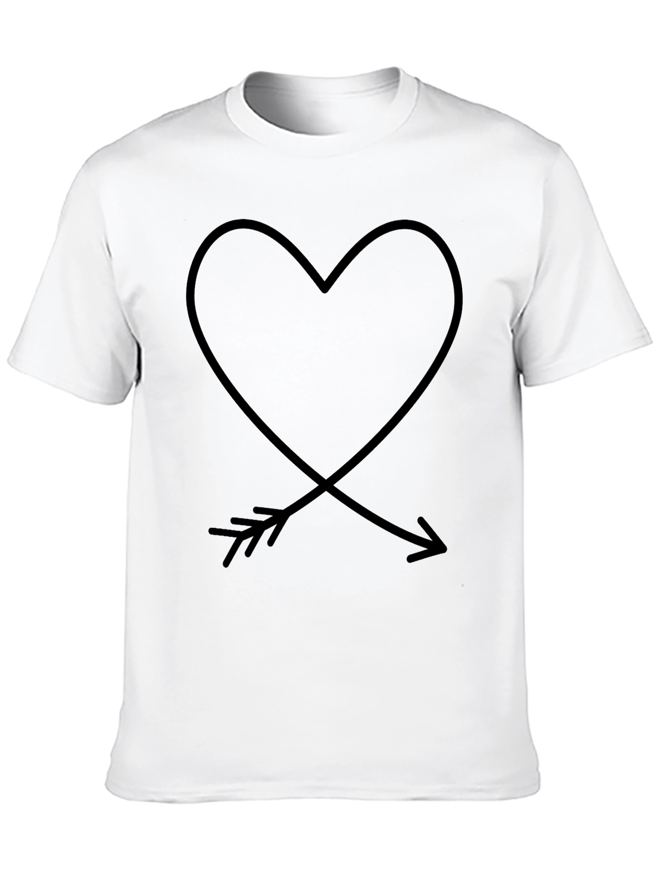 Black Heart & Arrow Graphic Black T-Shirt view 10