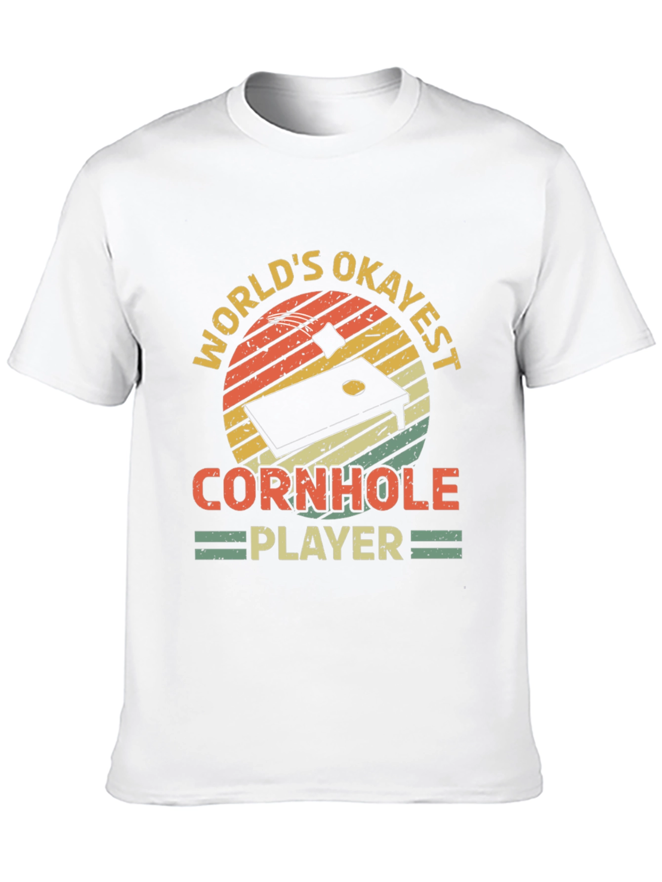 Black World's Okayest Cornhole Player Black T-Shirt view 10