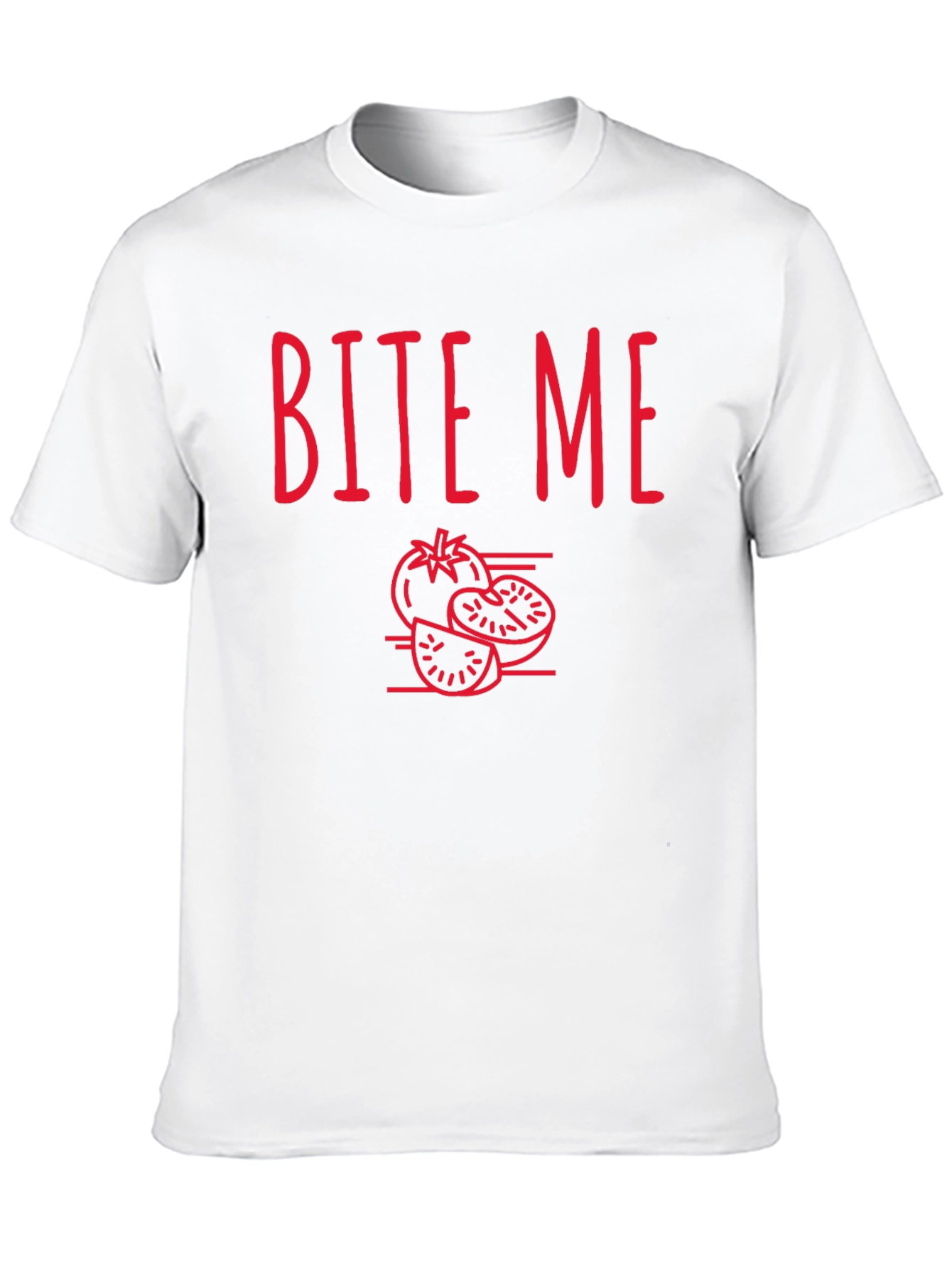 Bite Me Tomato Graphic T-Shirt - Casual Tee - 10