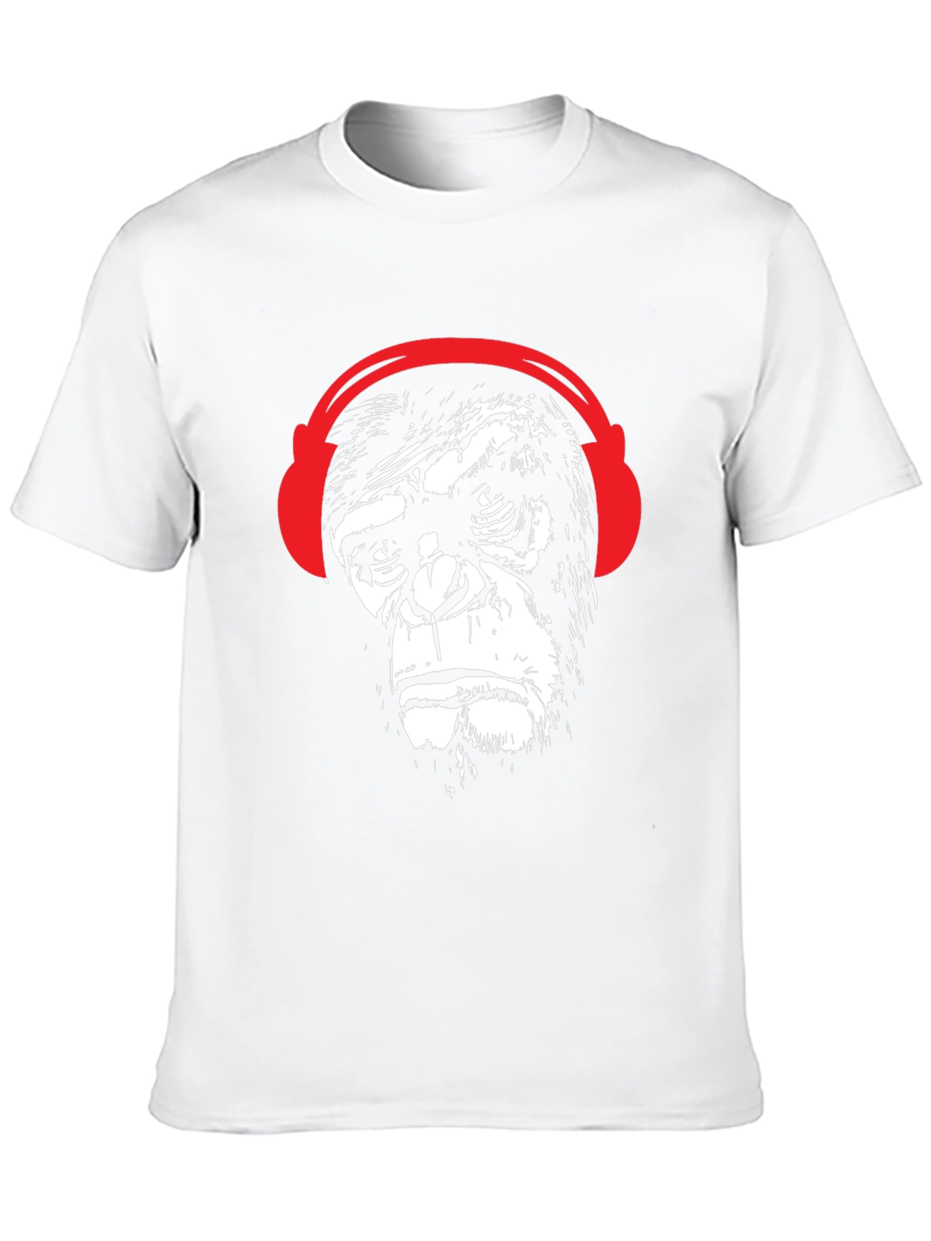 Black Cool Ape with Headphones Graphic Tee - Black view 10