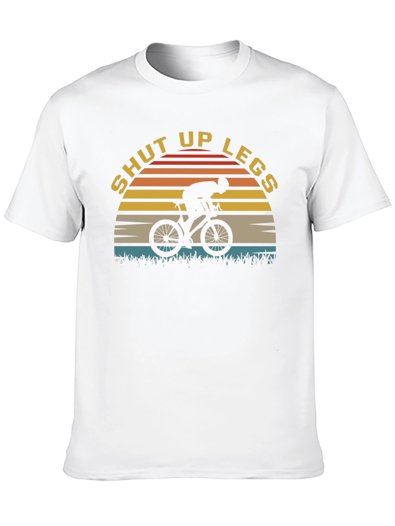 Black Shut Up Legs Cycling T-Shirt - Retro Style Cyclist Tee view 10