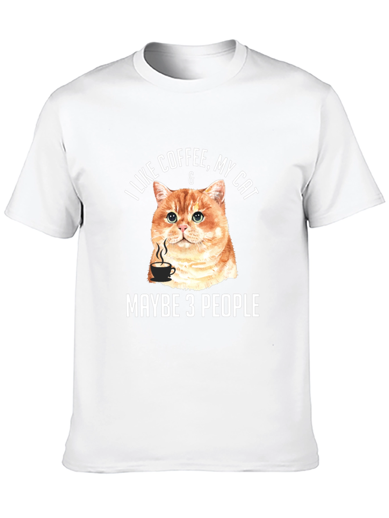 Black Coffee & Cat Lover Graphic Tee - "Maybe 3 People" view 10