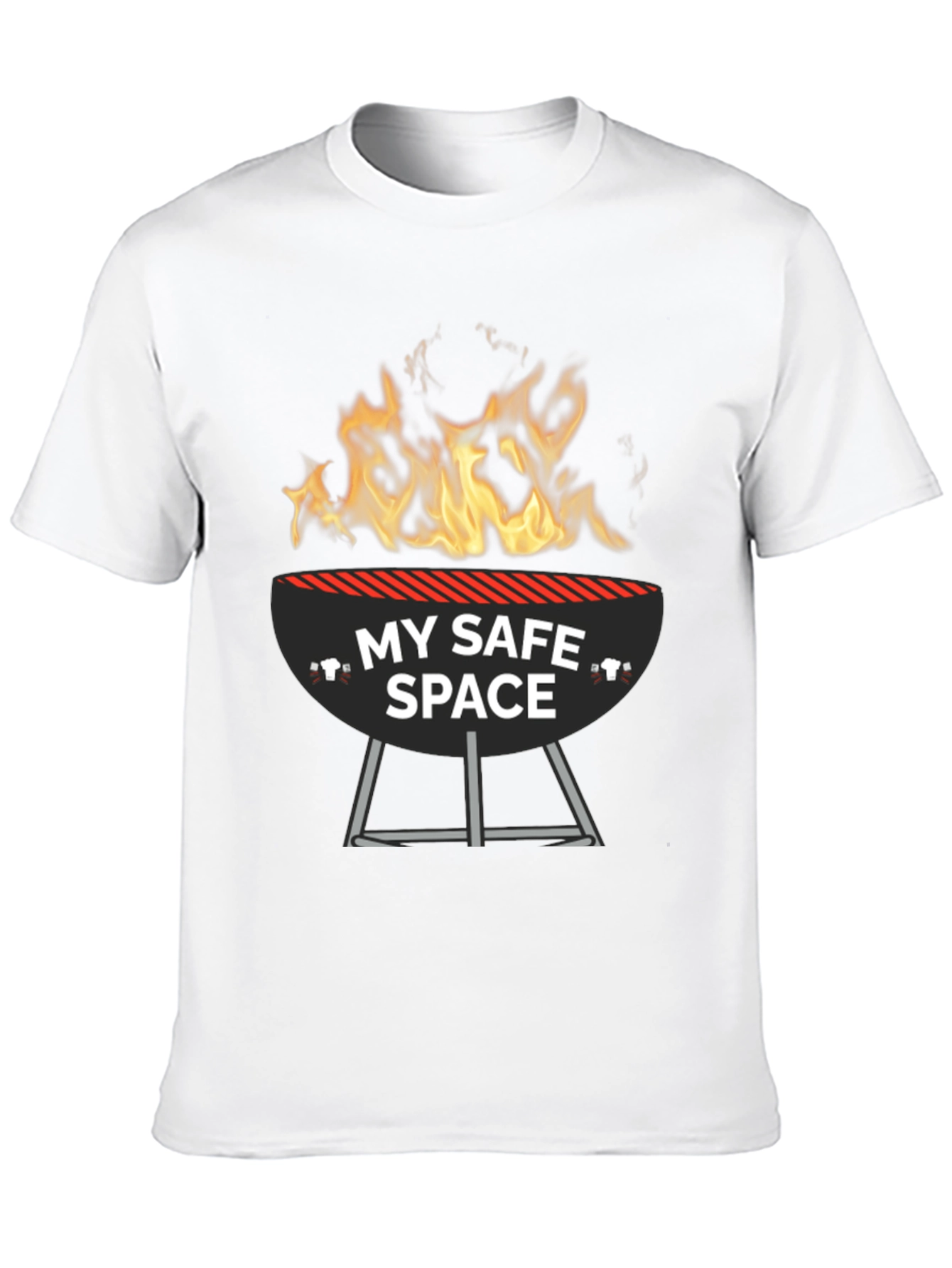 Black My Safe Space BBQ Grill Funny T-Shirt view 10