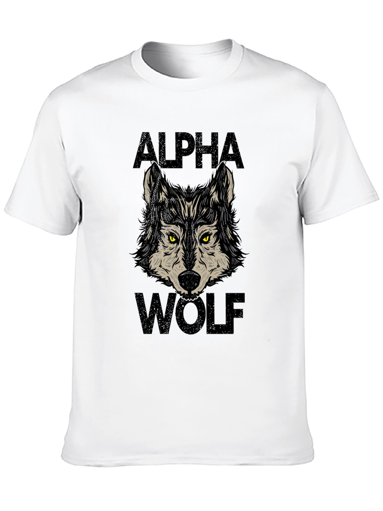 Black Alpha Wolf Graphic Print Black T-Shirt view 10