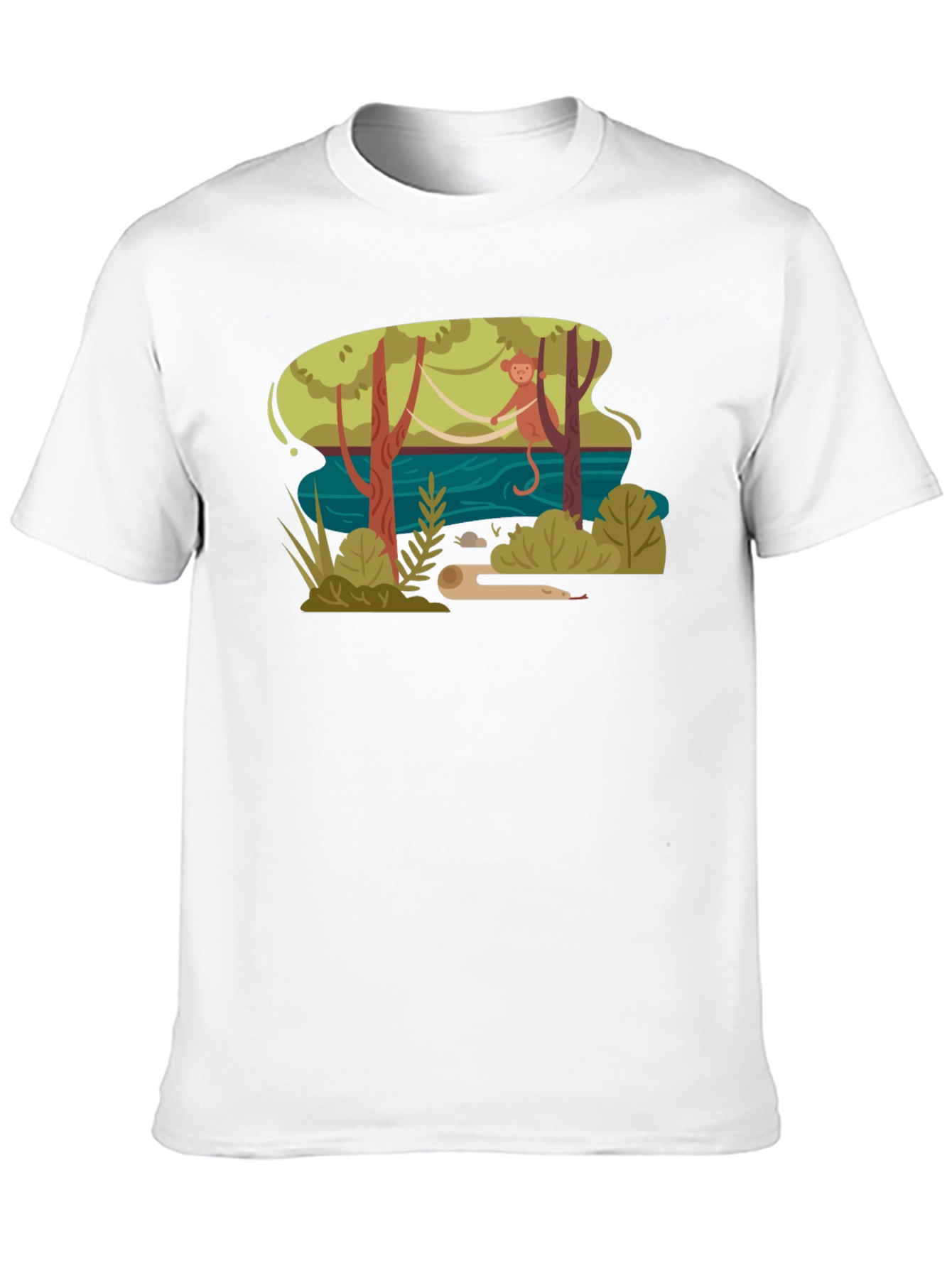 Black Jungle Monkey Graphic Tee - Unisex Black T-Shirt view 10