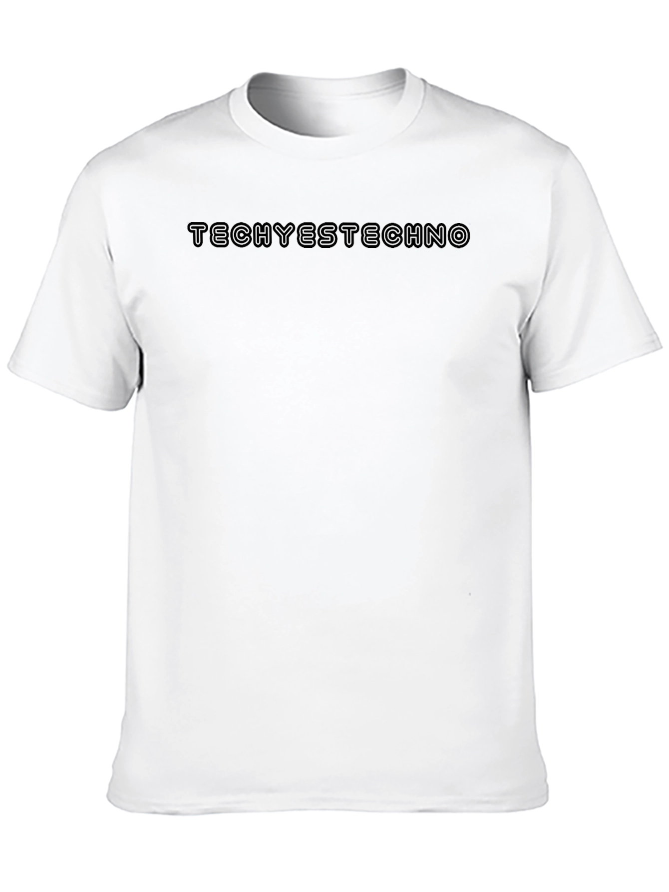 Black Tech Yes Techno Men's Black T-Shirt view 10