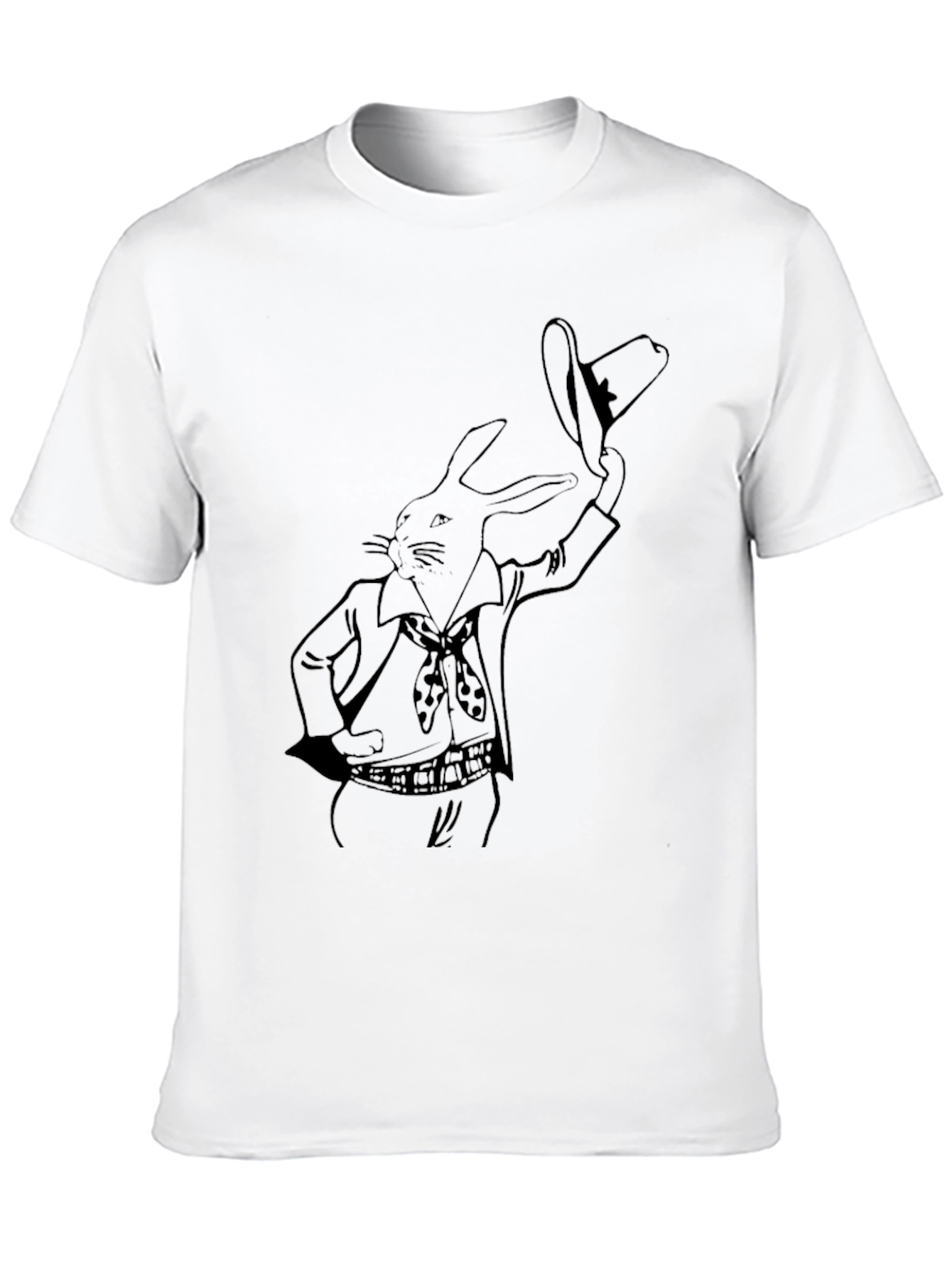 Black Rabbit Cowboy Graphic Tee - Black Cotton T-Shirt view 10