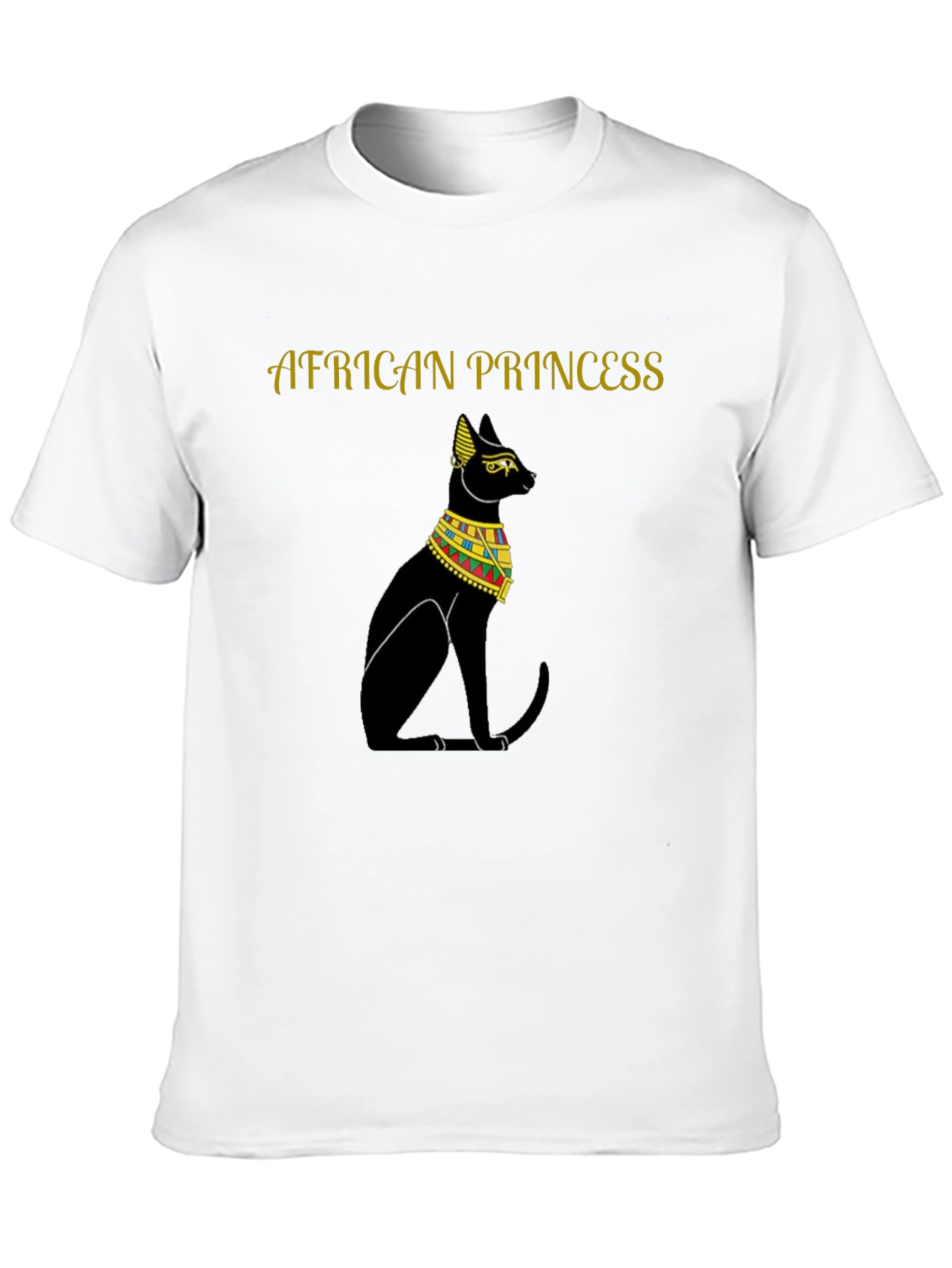 Black African Princess Cat T-Shirt - Black Egyptian Style Tee view 10