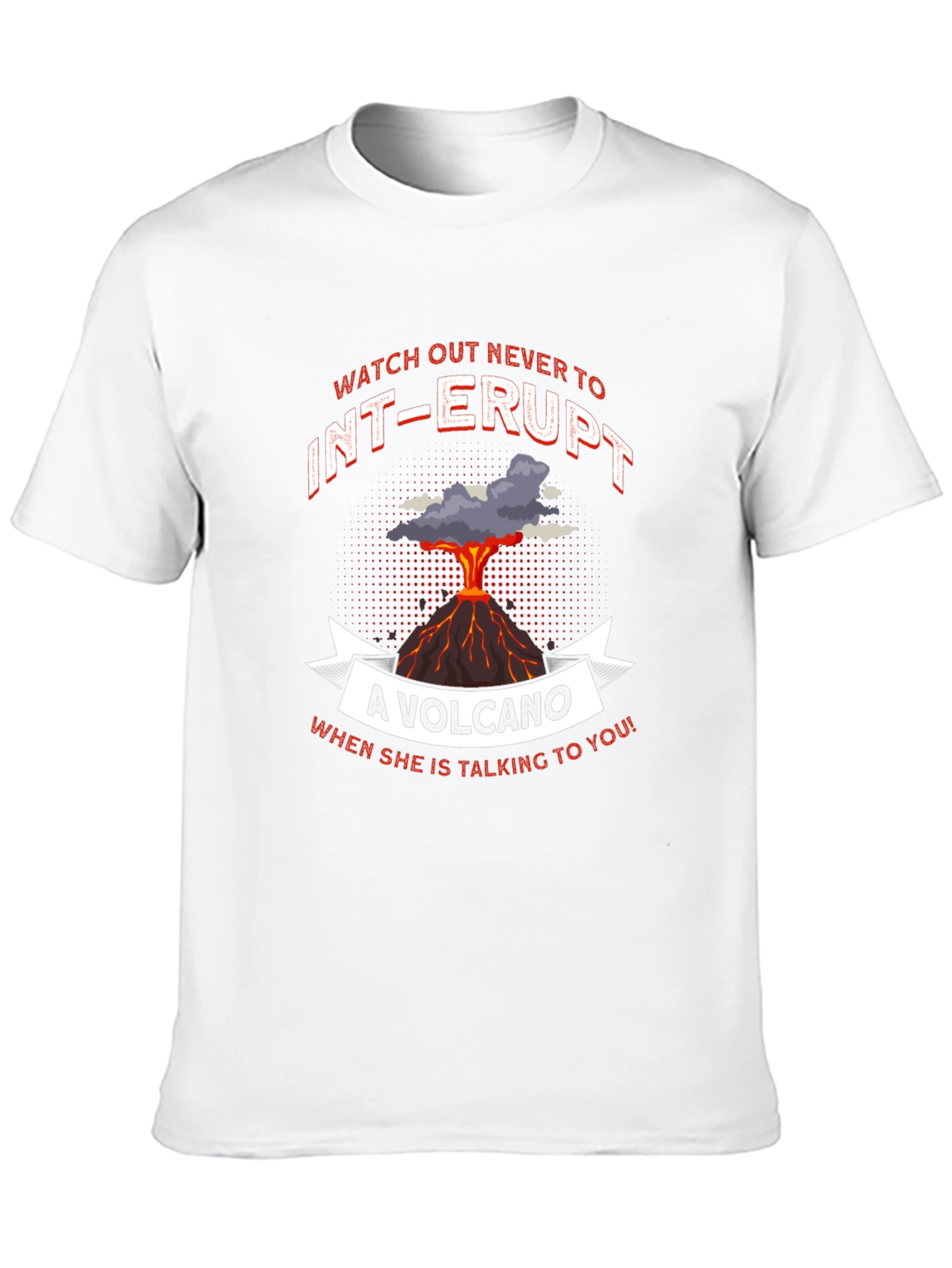 Black Volcano T-Shirt: 'Never Interrupt' Graphic Tee view 10