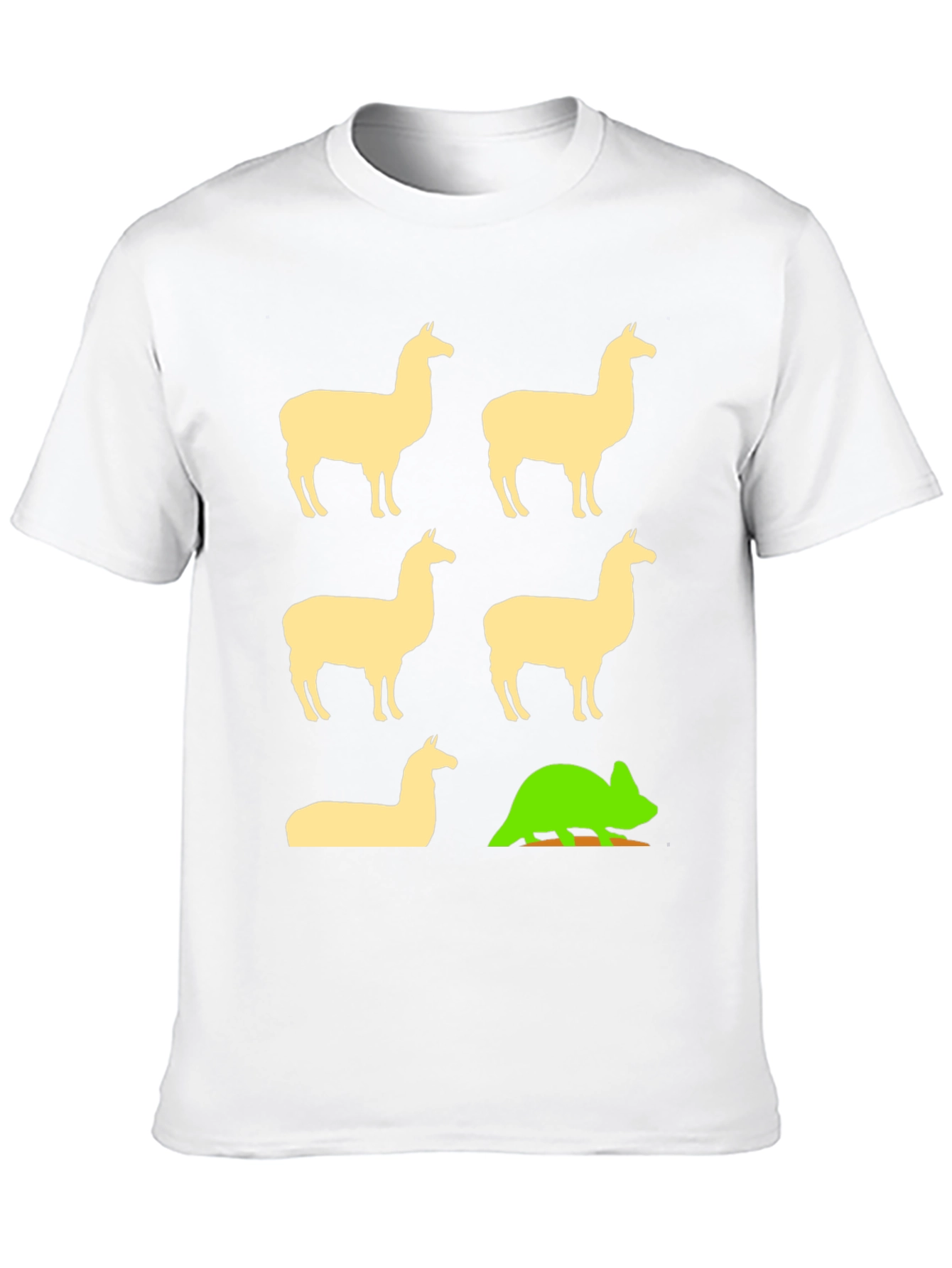 Black Llama & Chameleon Graphic Tee - Black Cotton T-Shirt view 10