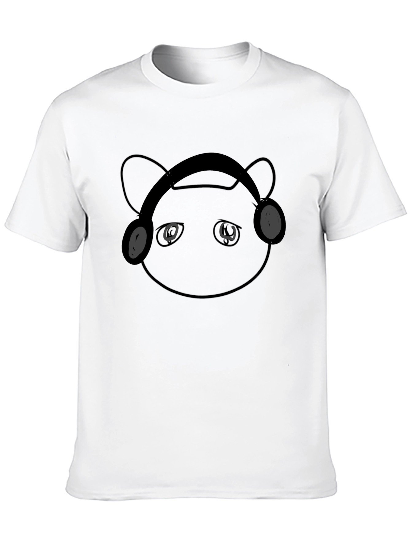 Black Bear with Headphones Black Graphic Tee view 10