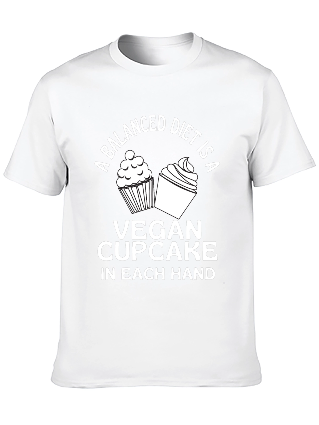 Black Vegan Cupcake T-Shirt - Balanced Diet Design view 10