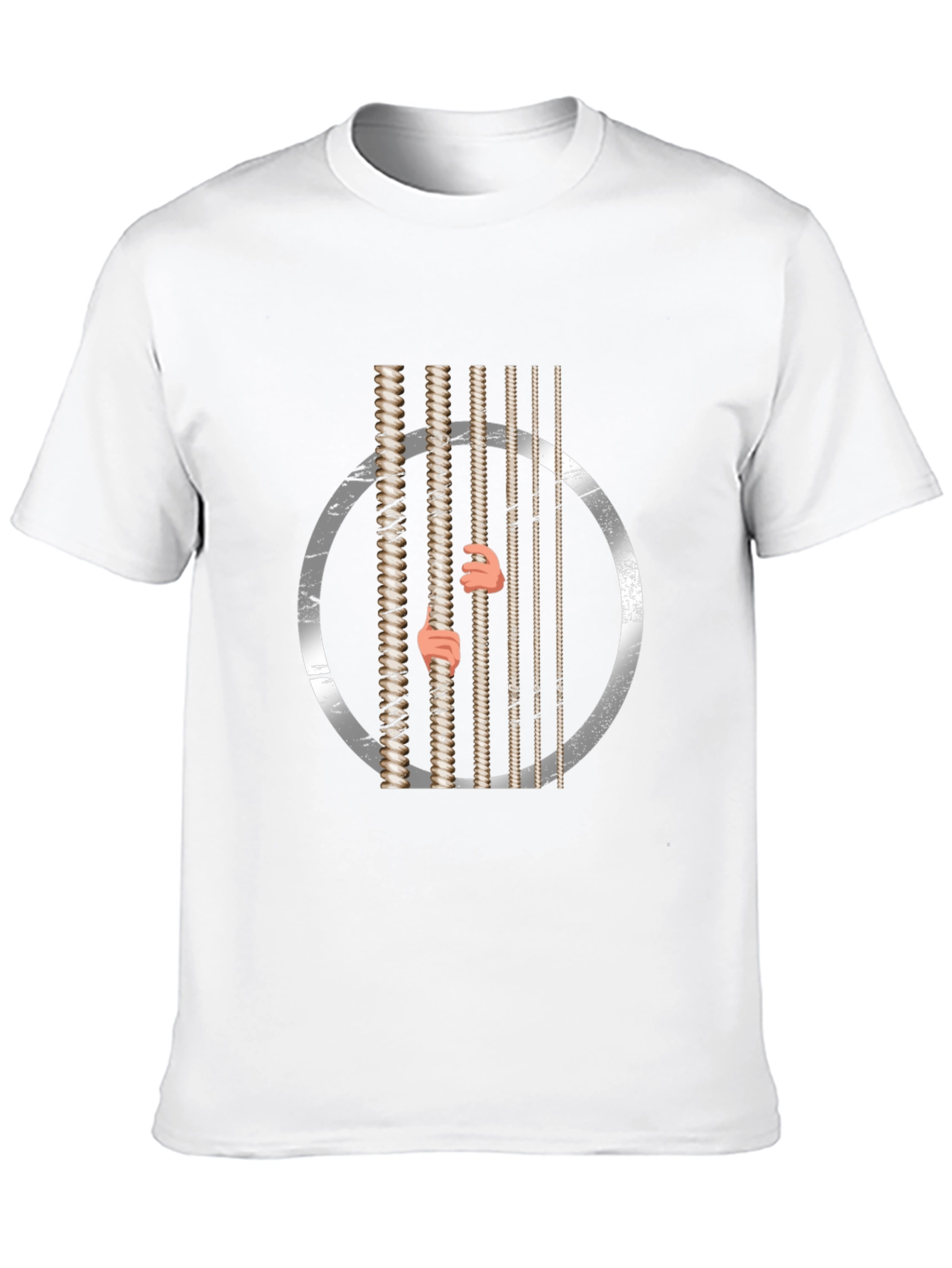 Black Guitar Strings Prison T-Shirt view 10