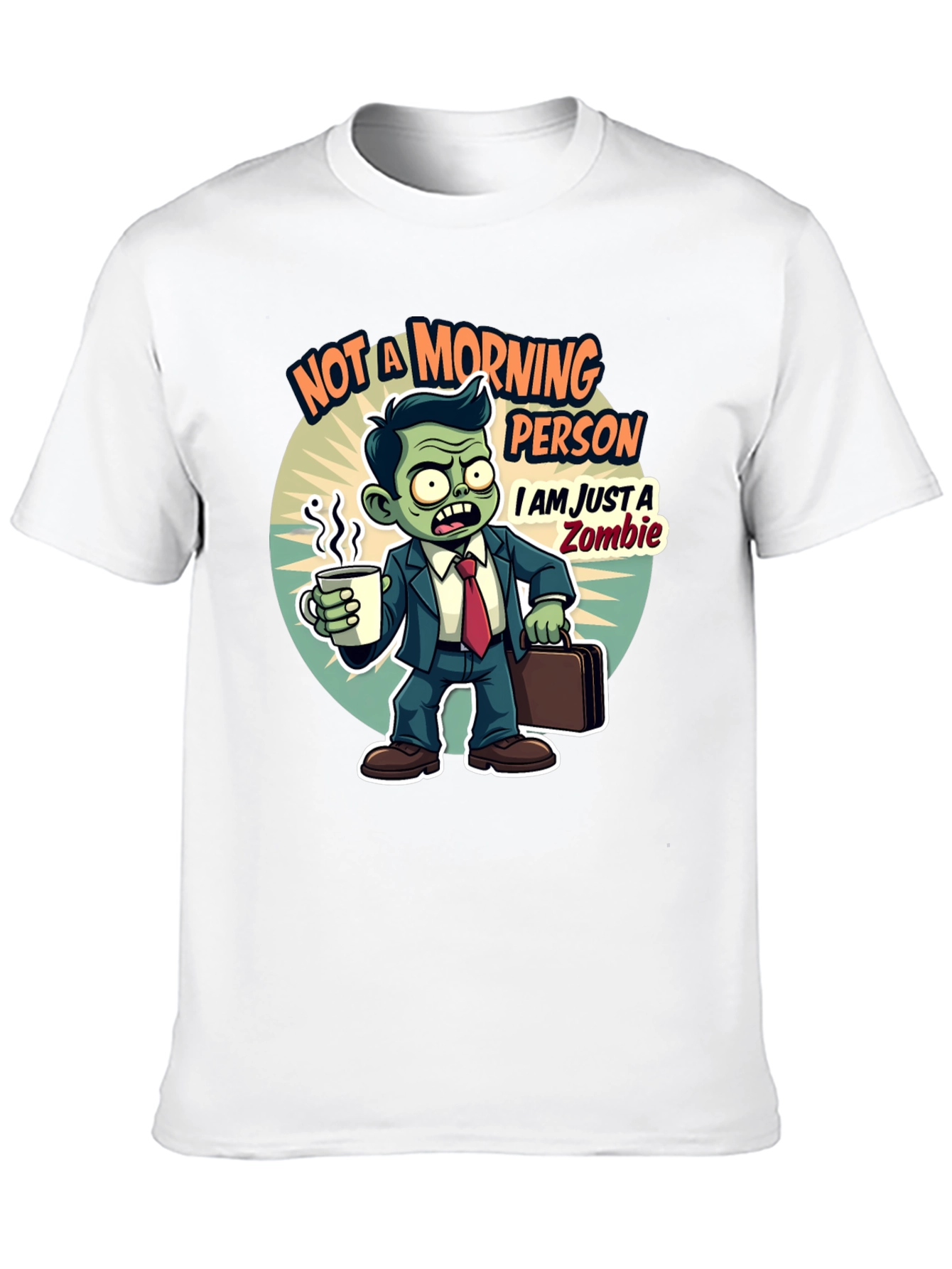Black Zombie Morning Person Graphic T-Shirt view 10
