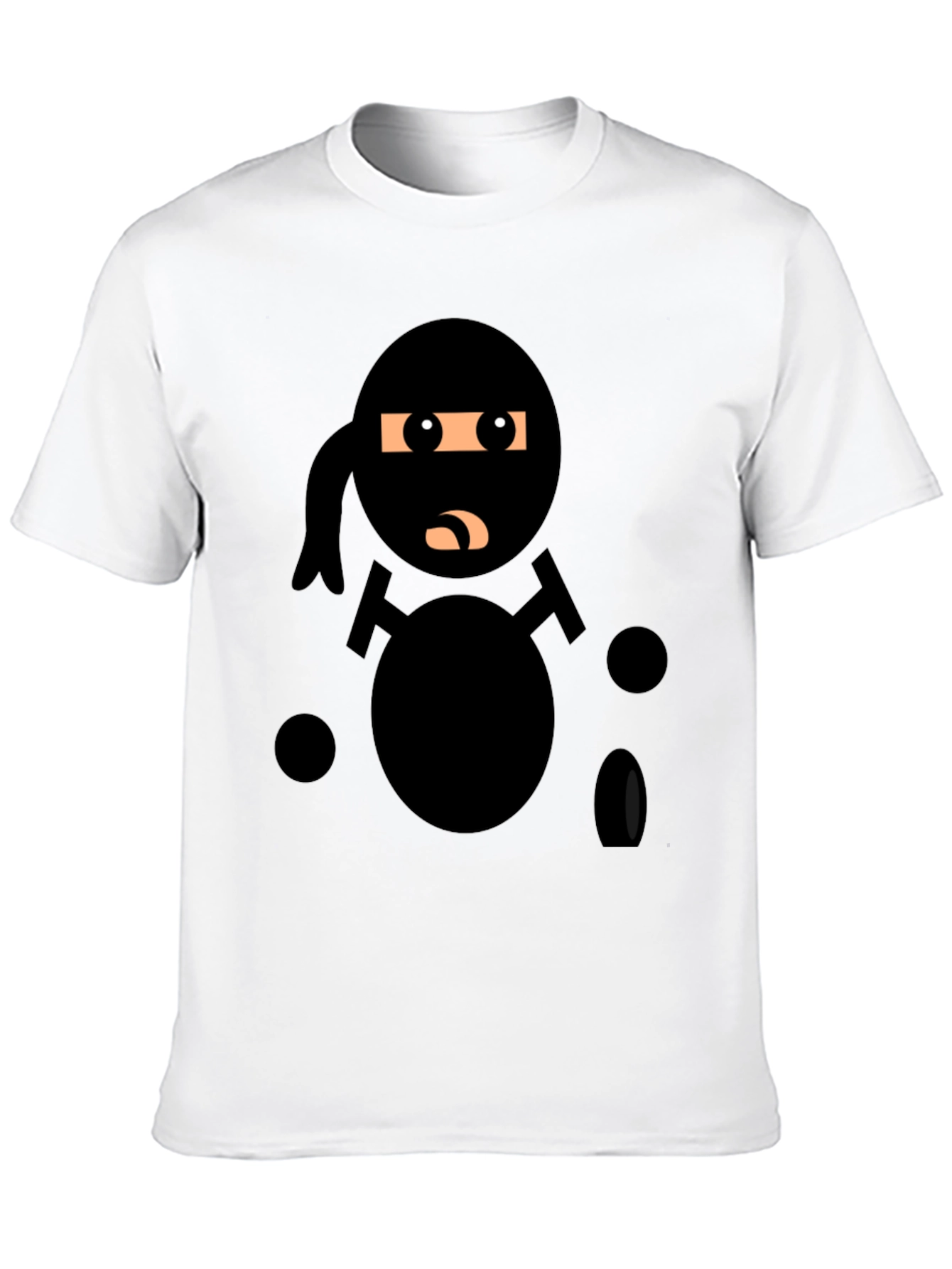 Black Ninja Cartoon Black T-Shirt view 10