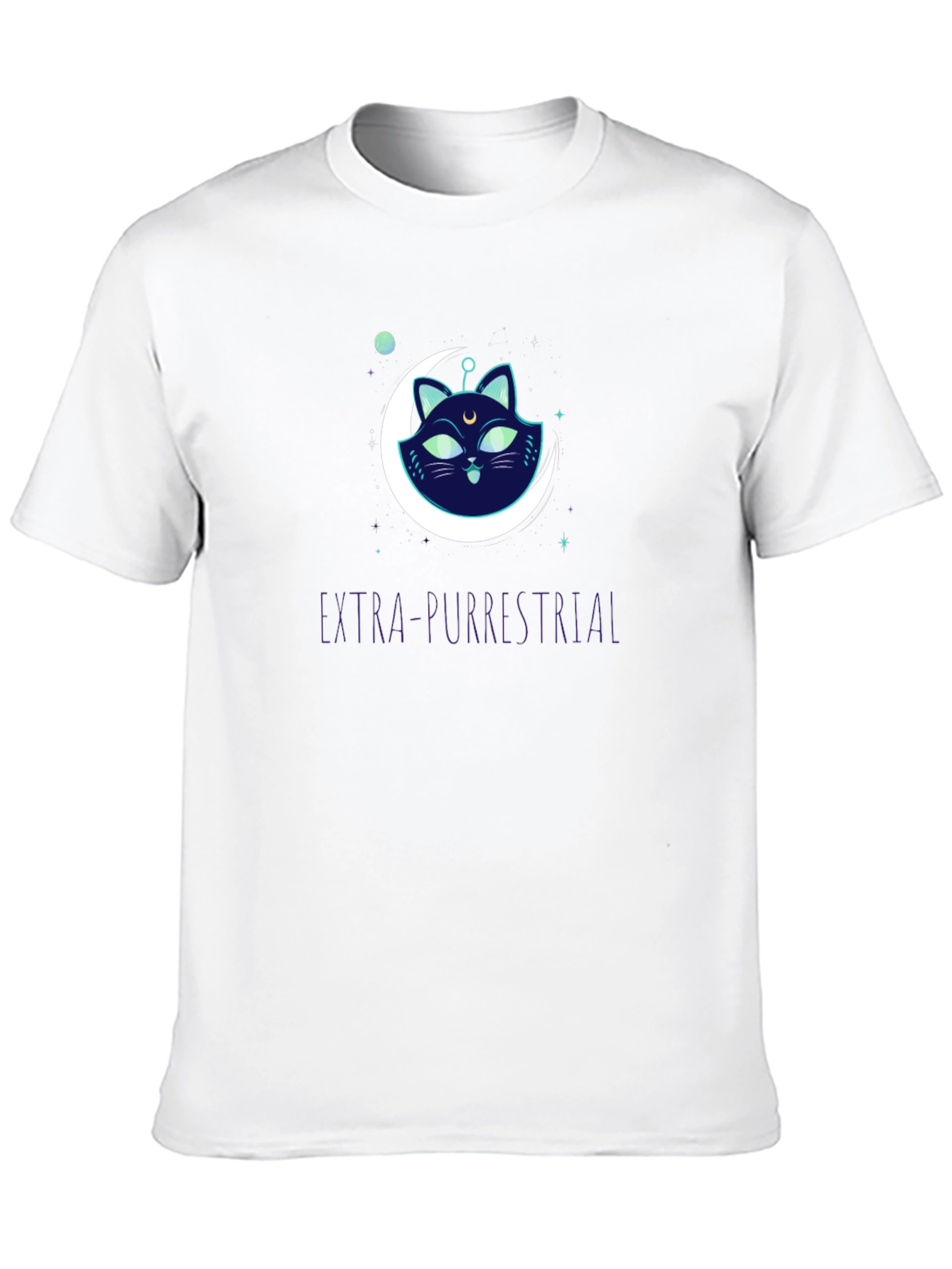 Black Extra-Purrestrial Cat Graphic T-Shirt view 10