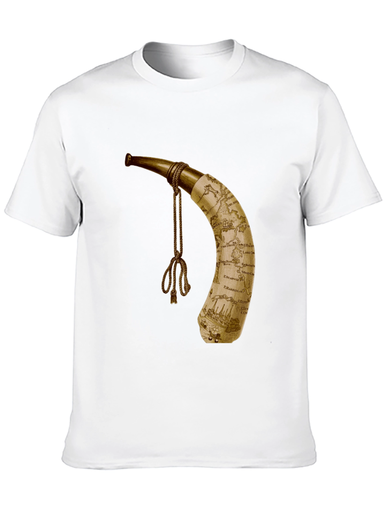 Black Antique Map Horn Graphic Tee - Stylish Adventure Apparel view 10