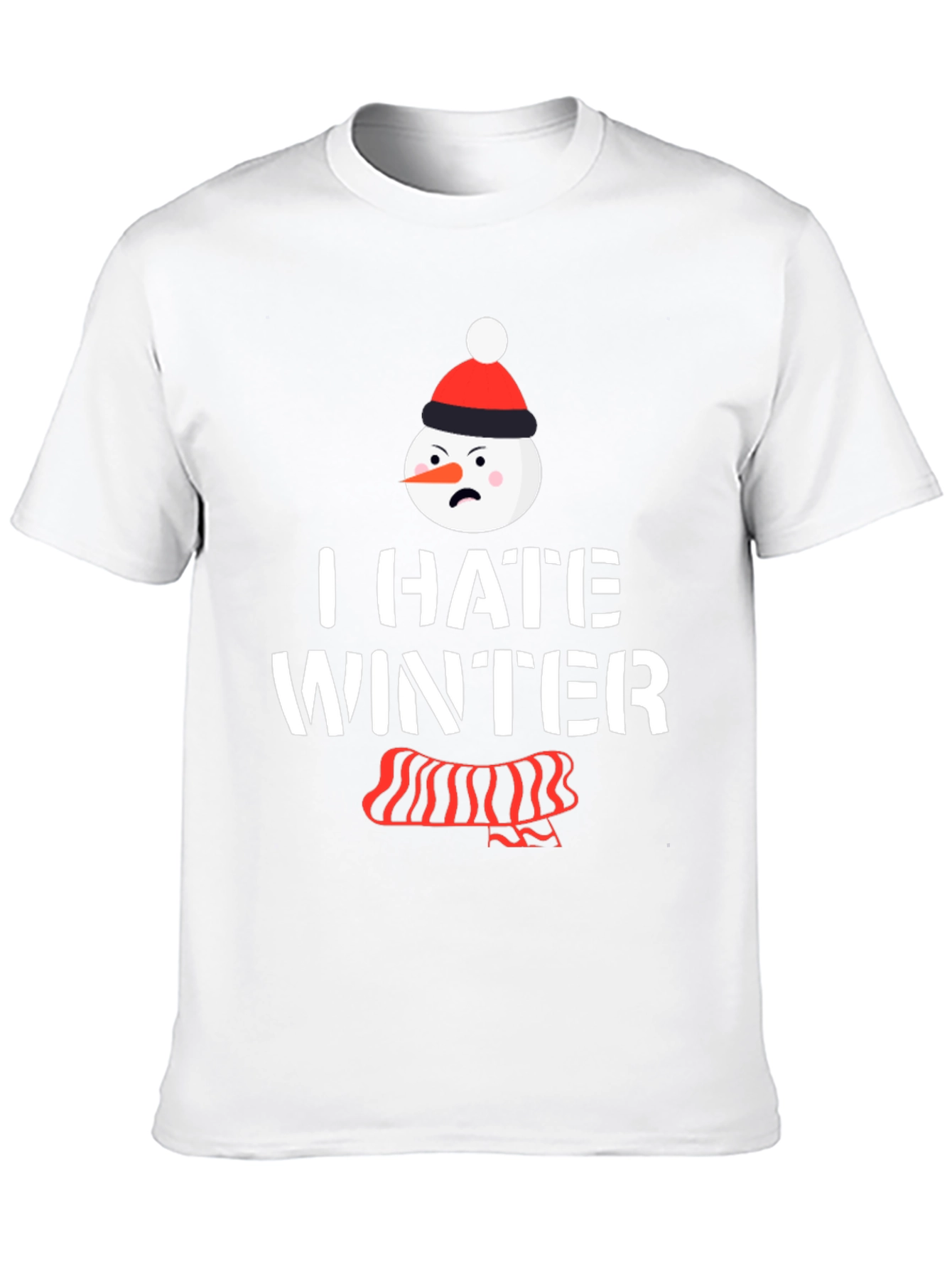 Black I Hate Winter T-Shirt, Funny Snowman Tee view 10