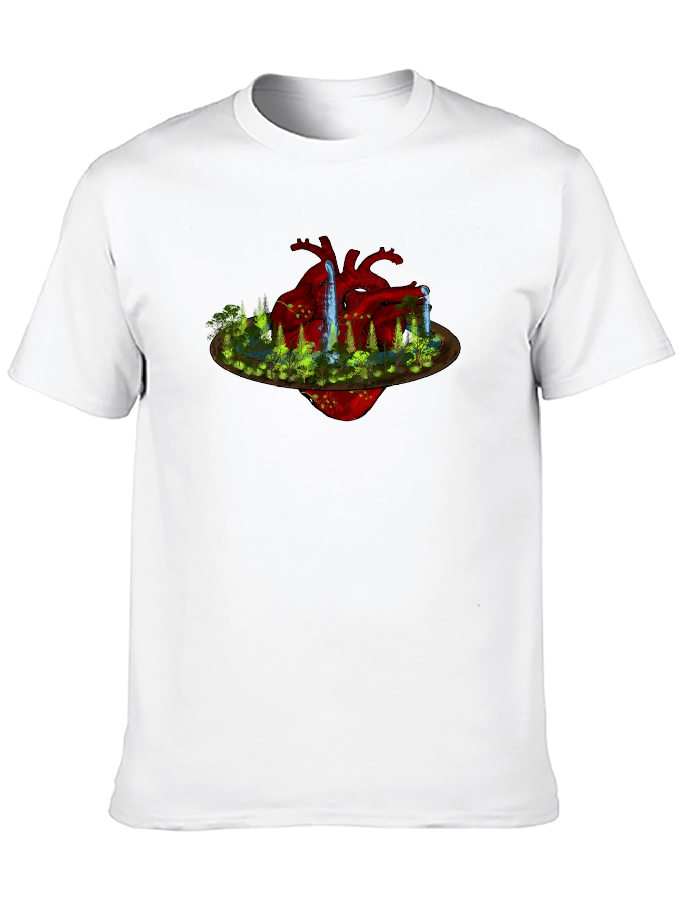 Black Surreal Heart Landscape Black T-Shirt view 10