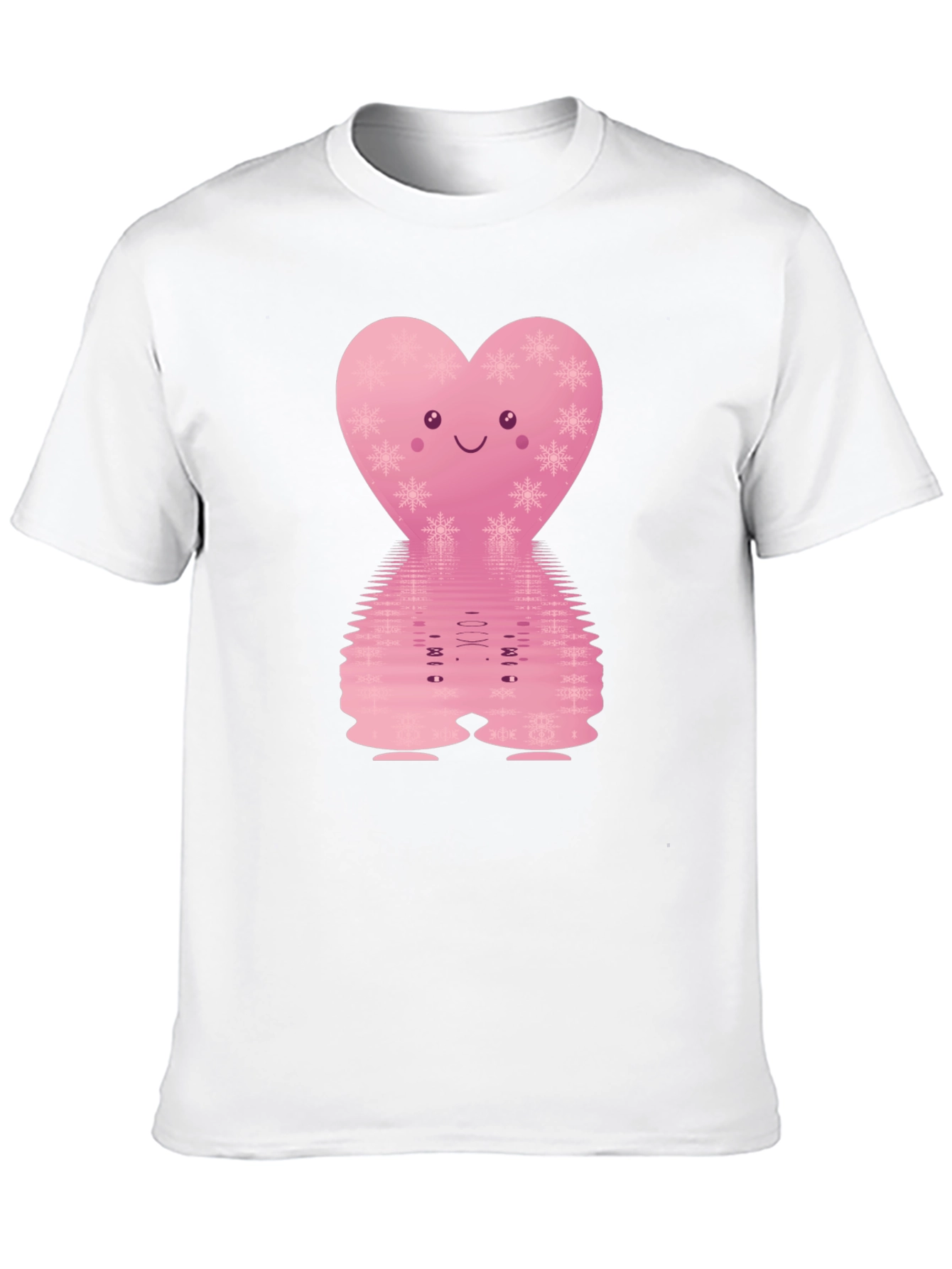 Black Cute Pink Heart Graphic Tee view 10