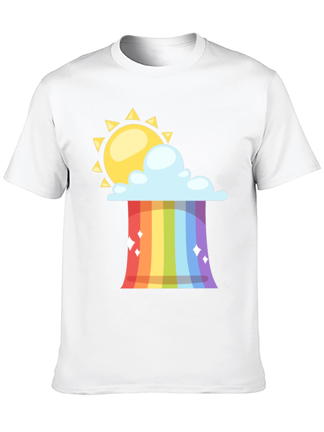 Black Rainbow Cloud & Sun Graphic Tee - Black view 10