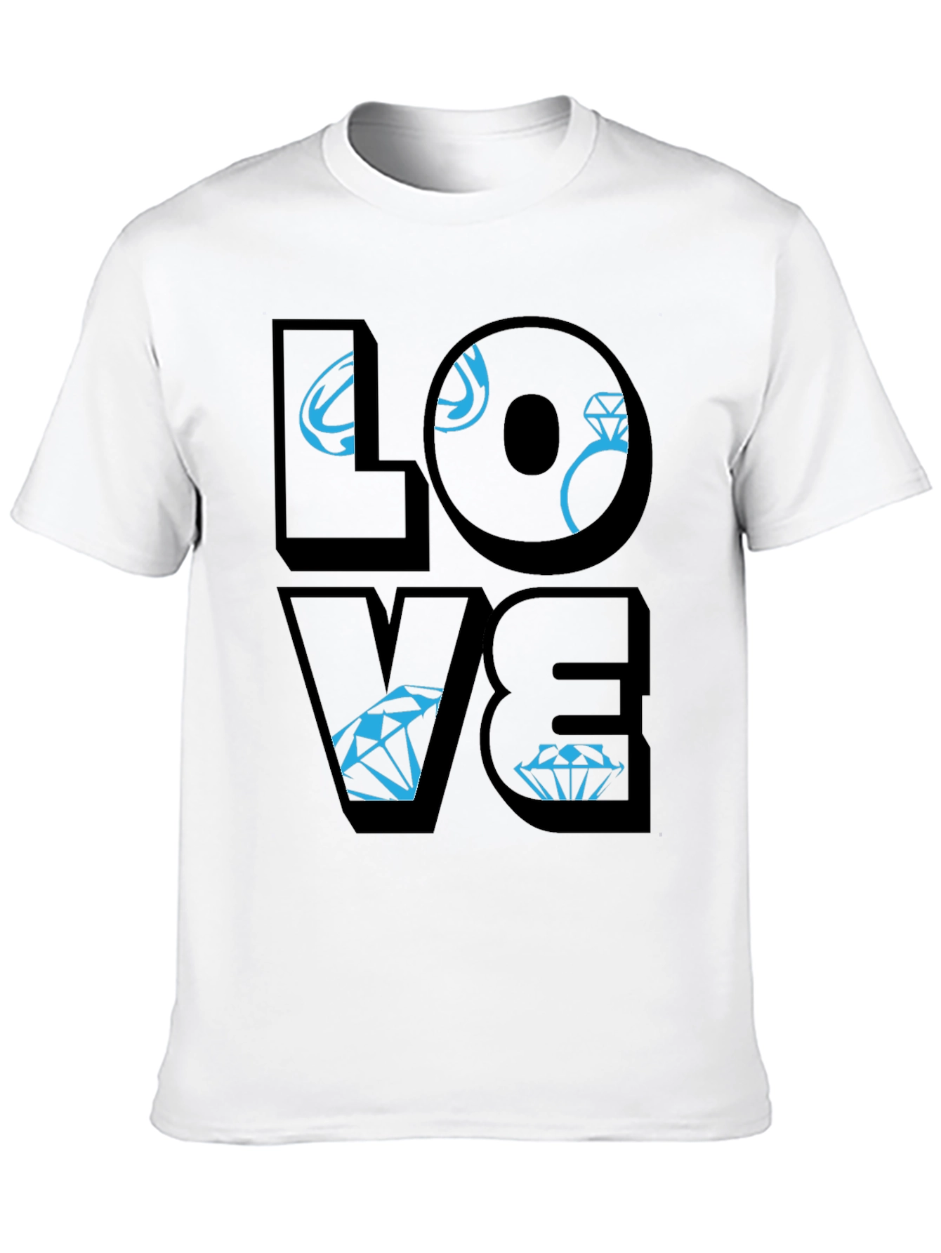 Black Love Diamond Graphic Tee - Stylish Unisex T-Shirt view 10