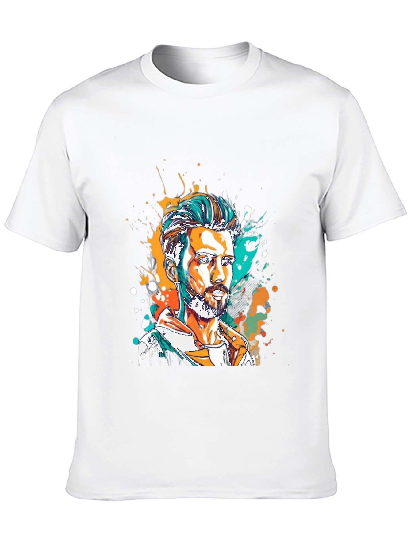 Black Artistic Man Portrait Graphic Tee view 10