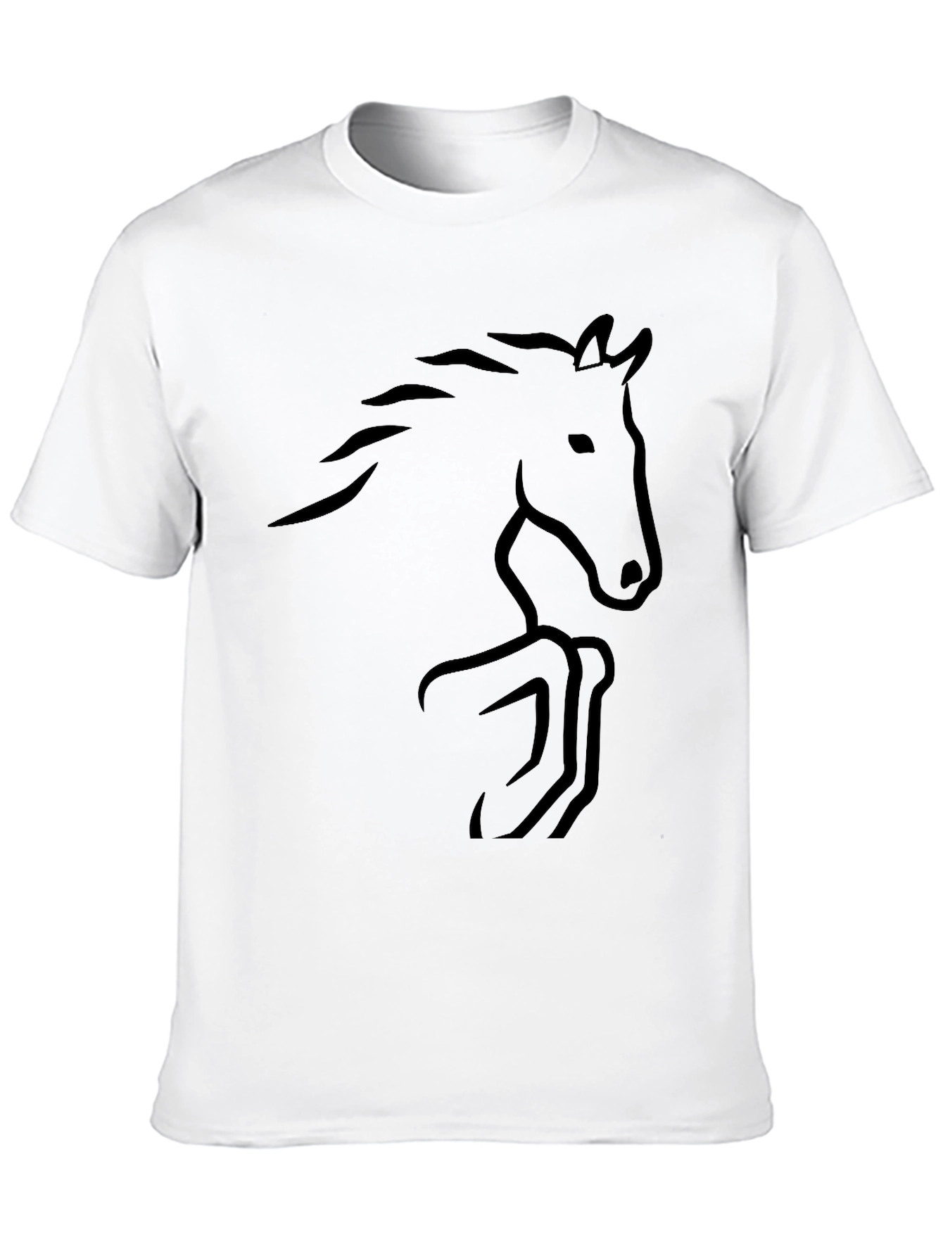 Black Equestrian Tee - Minimalist Horse T-Shirt in Black view 10