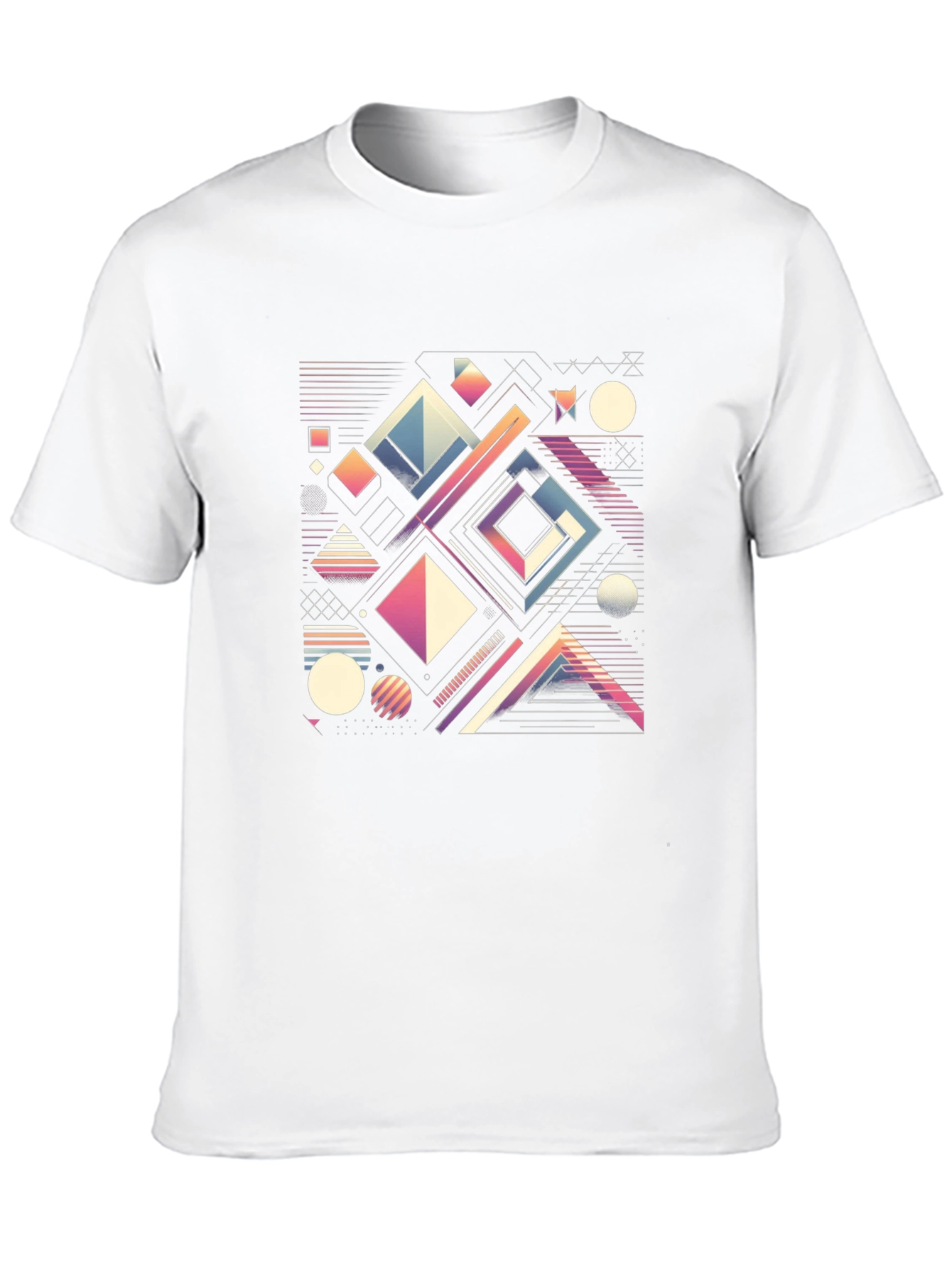 Black Geometric Pattern T-Shirt - Retro Modern Style view 10
