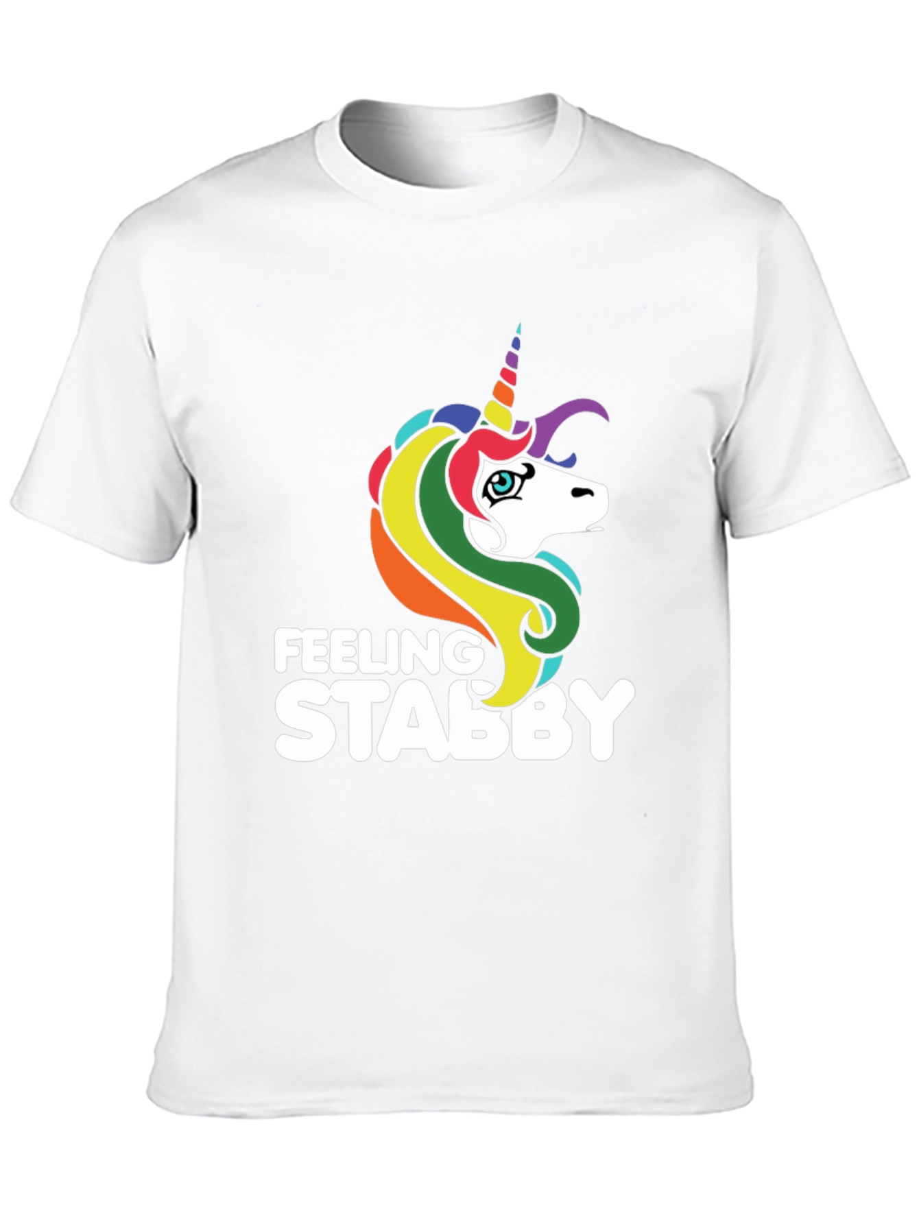 Black Feeling Stabby Unicorn Black T-Shirt view 10