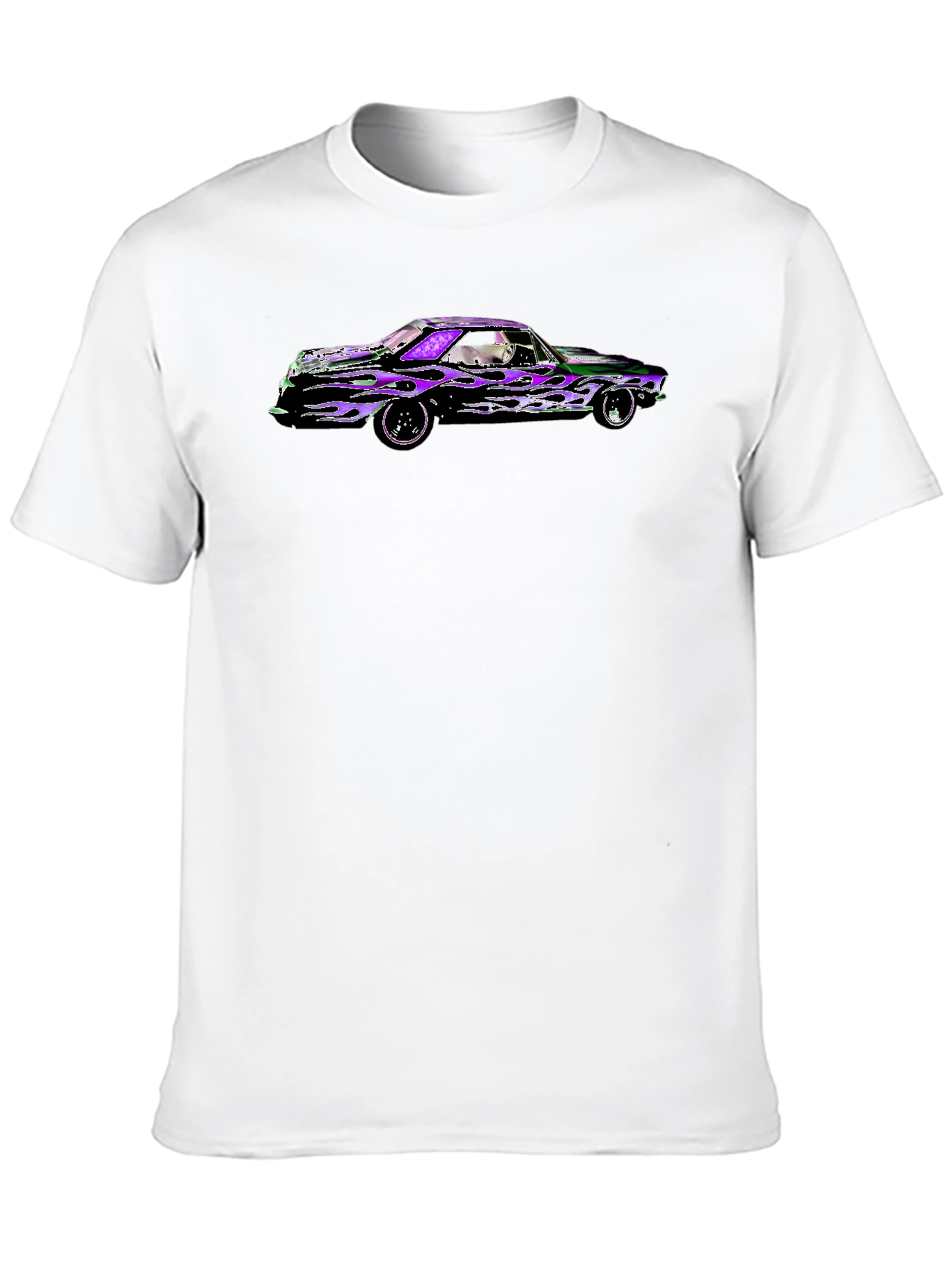 Black Flame Car Graphic Black T-Shirt view 10