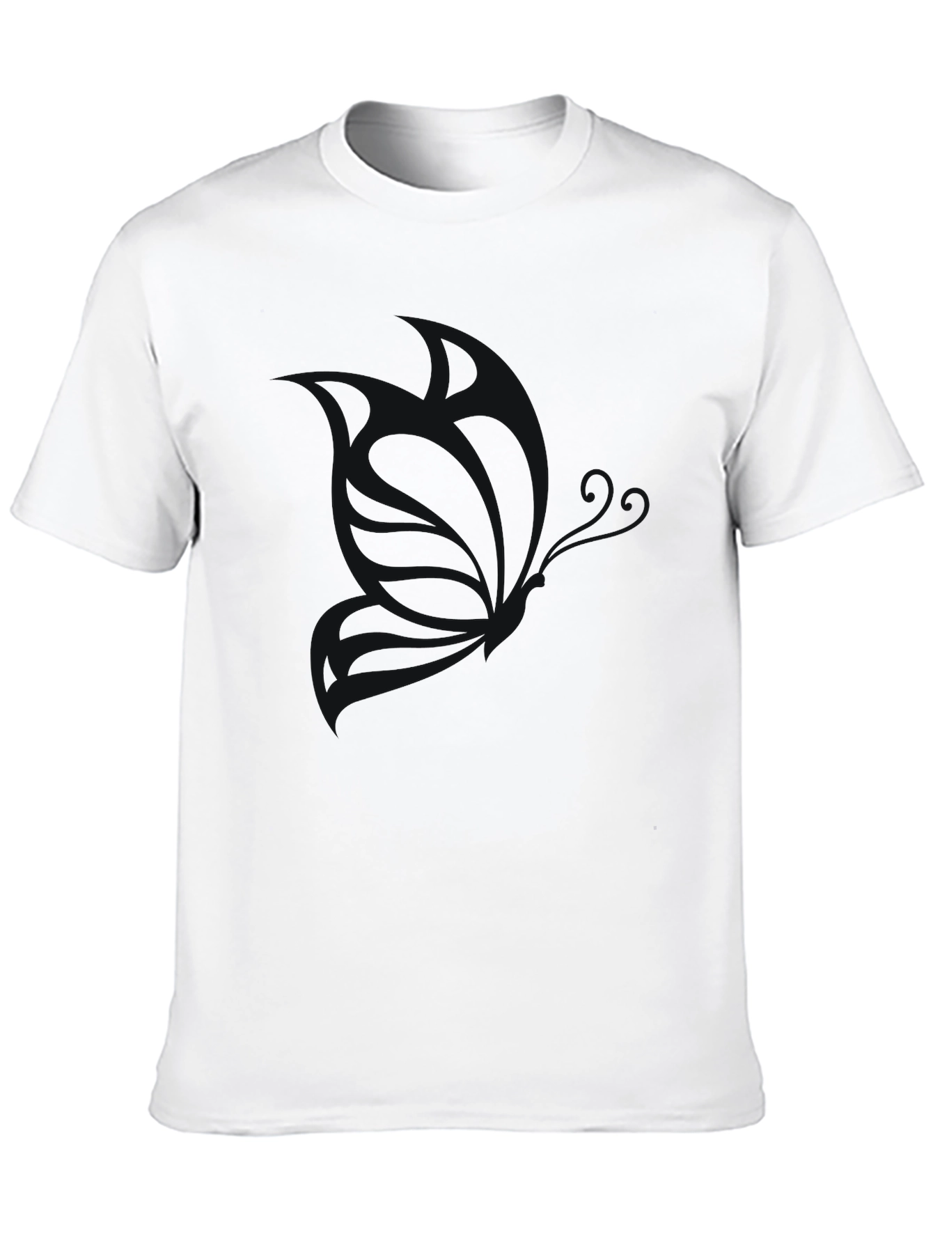 Black Men's Classic Black Crew Neck T-Shirt view 10