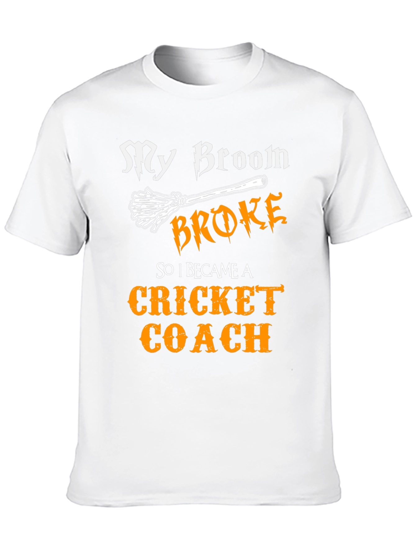 Black My Broom Broke Cricket Coach T-Shirt view 10