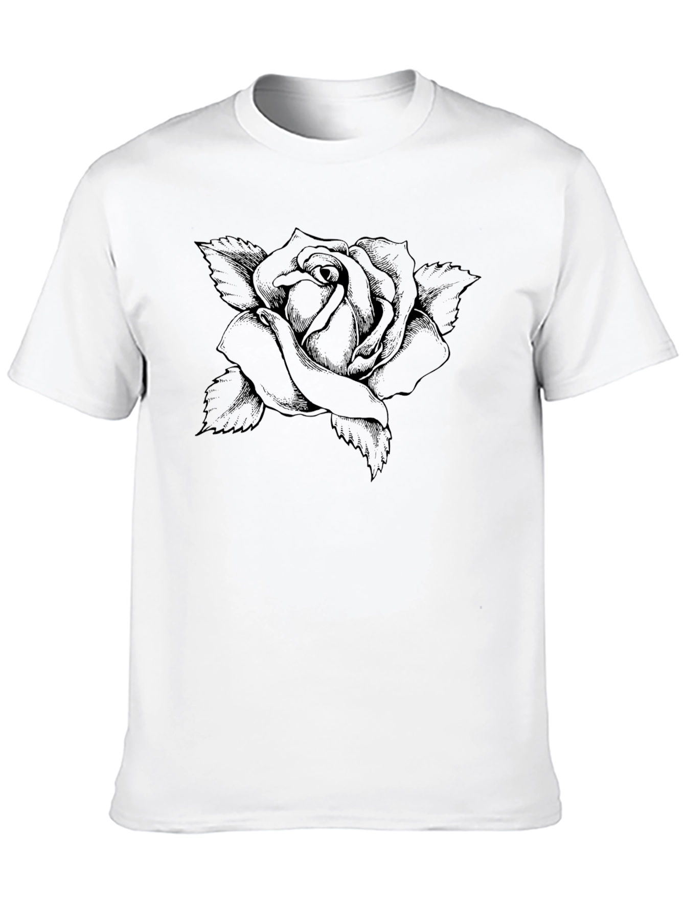 Black Black Rose Graphic Tee - Dark Floral Design view 10